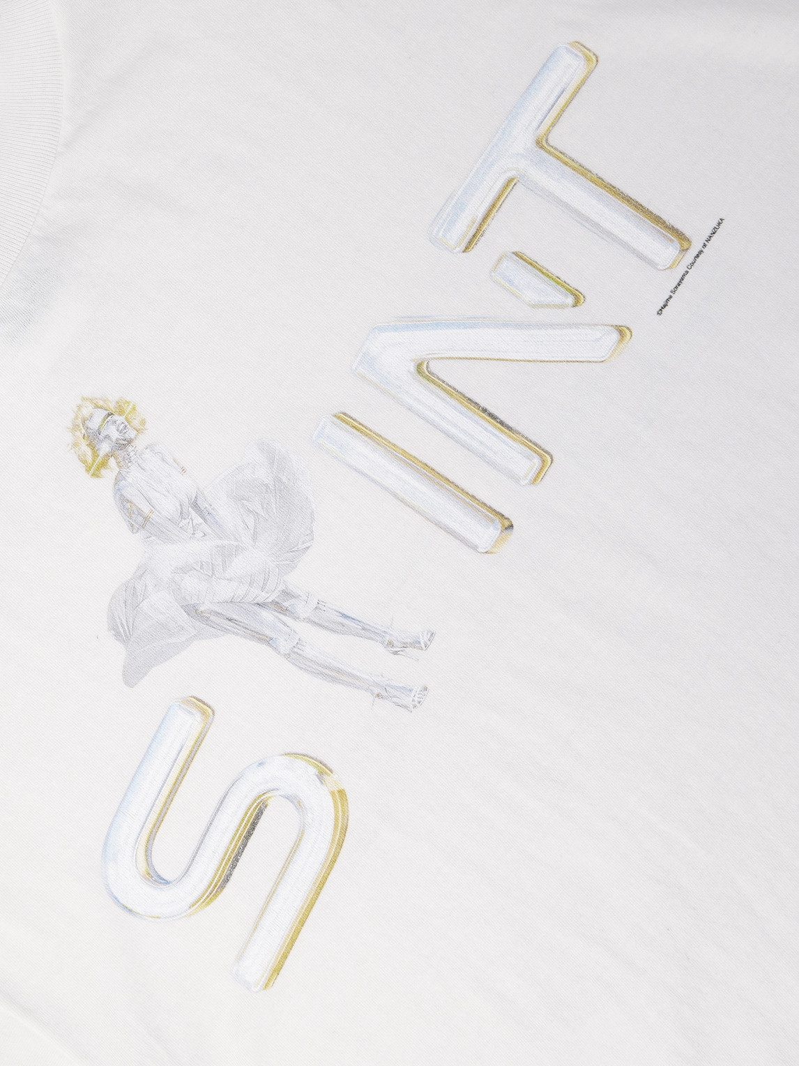 Saint Mxxxxxx Sorayama Marilyn Logo-print Cotton-jersey T-shirt In White