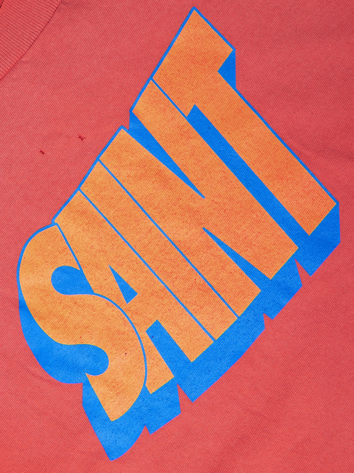 Saint Mxxxxxx Logo-print Distressed Cotton-jersey T-shirt In Red