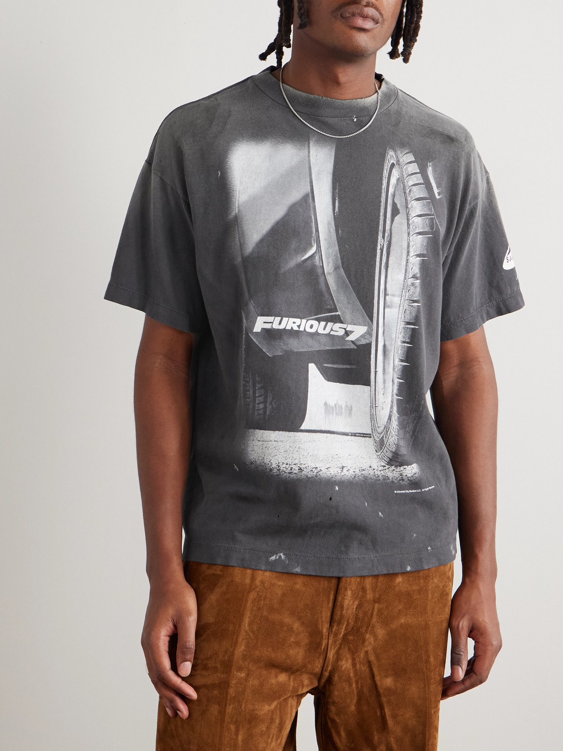Saint Mxxxxxx Furious 7 Short Sleeve Tee In Animal Print