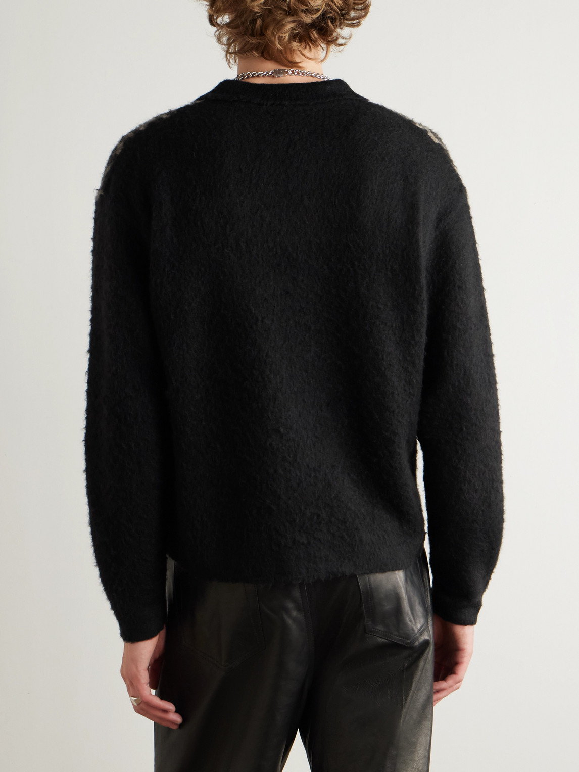  Saint Mxxxxxx - Leopard-jacquard Cardigan - Men - Black - S 