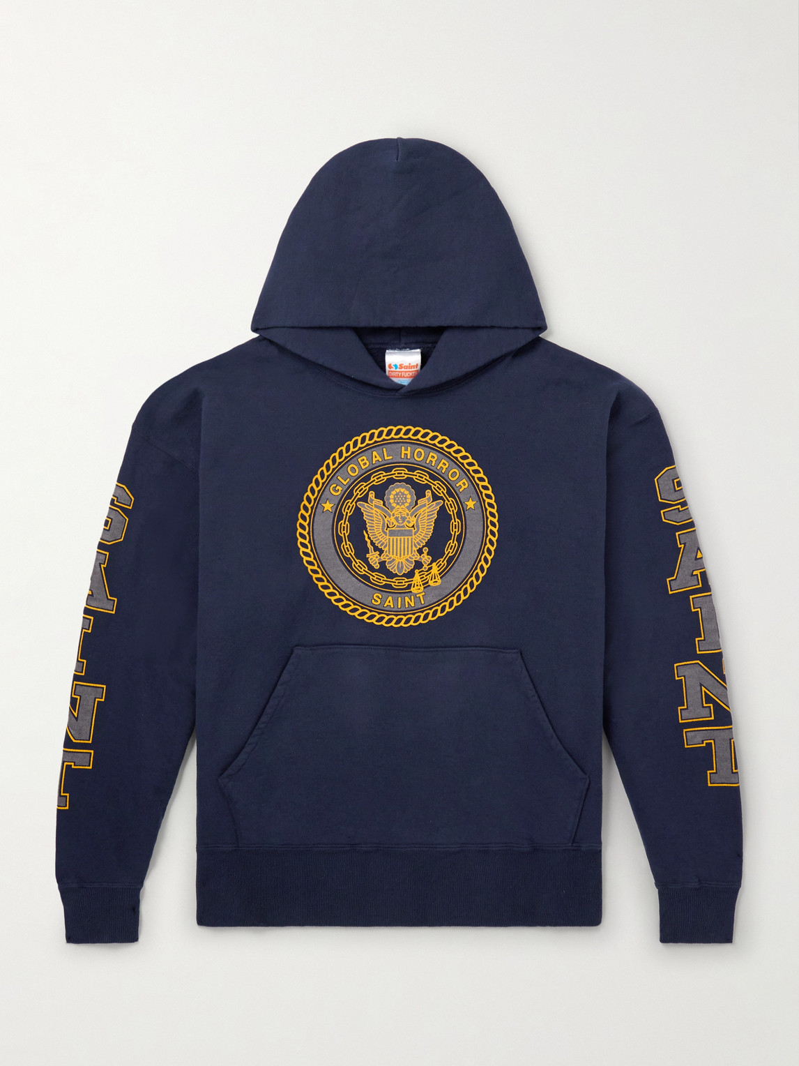 SAINT Mxxxxxx aint College Printed Cotton Hoodie - Men