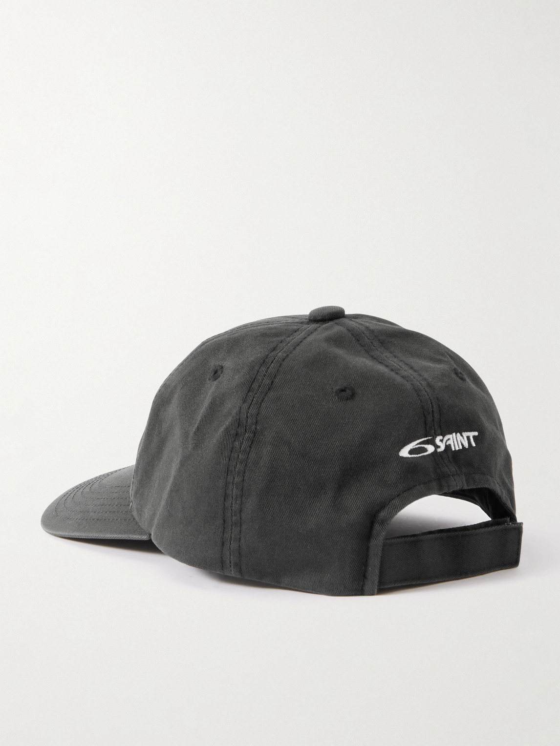 Saint Mxxxxxx Logo-embroidered Cotton-twill Baseball Cap In Black