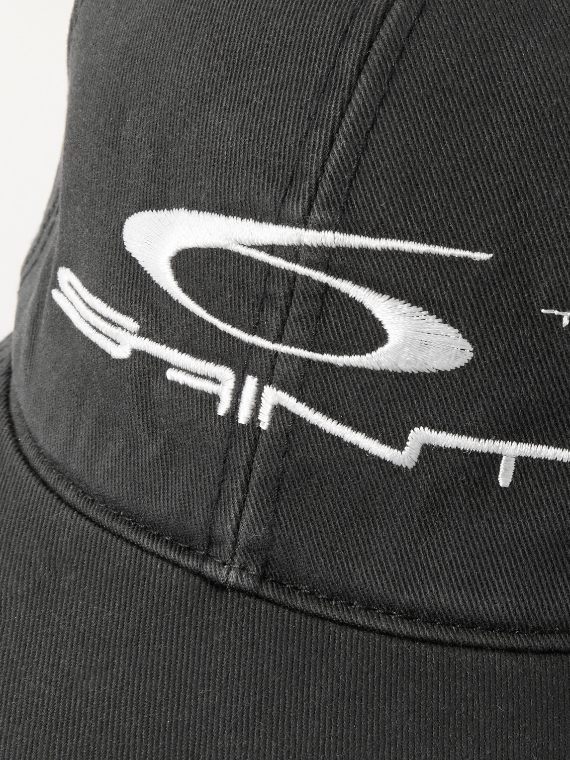 Saint Mxxxxxx Logo-embroidered Cotton-twill Baseball Cap In Black
