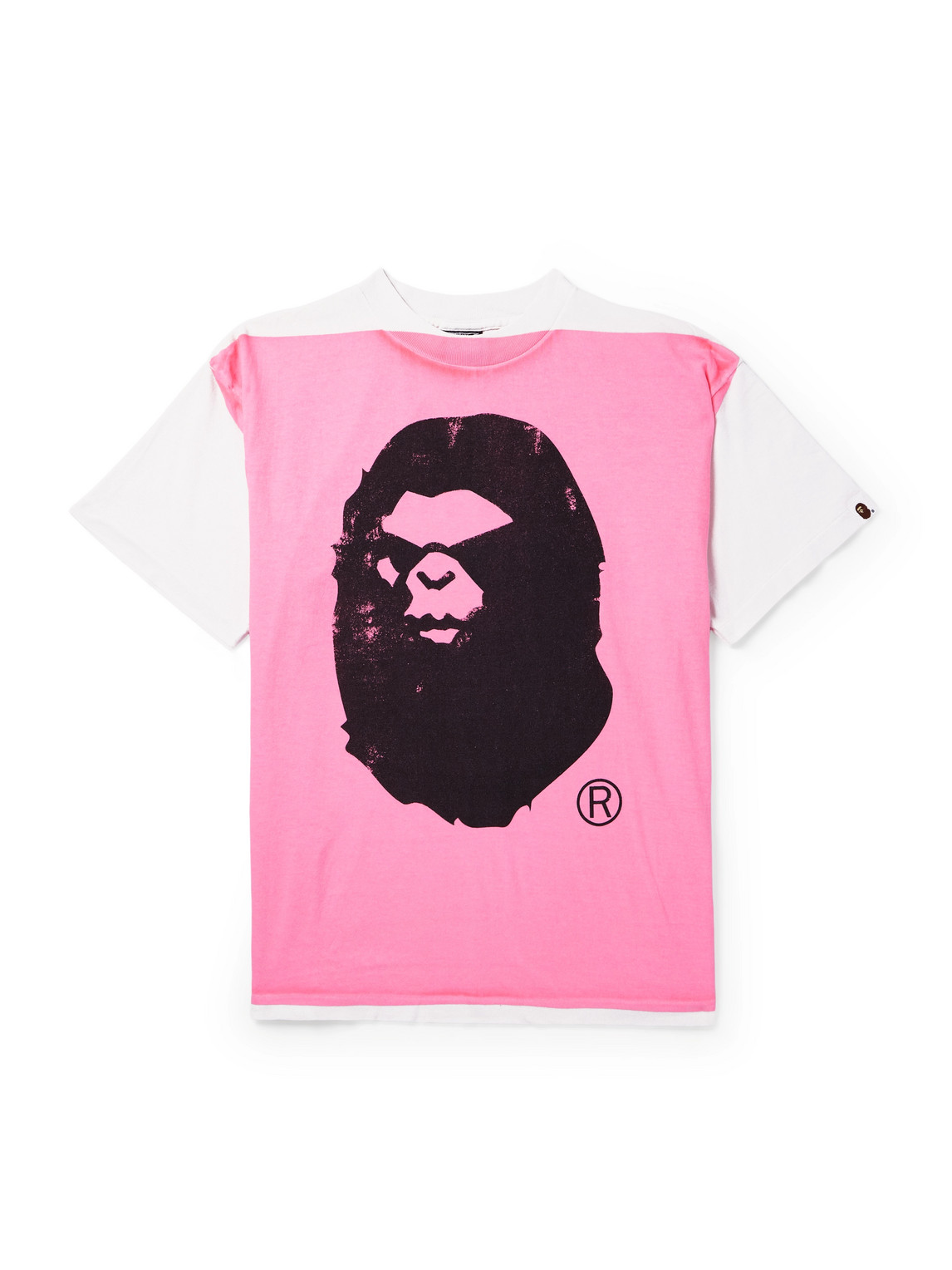 Saint Mxxxxxx Bape® Genuine Nowhere Journey Printed Cotton-jersey T-shirt In Pink
