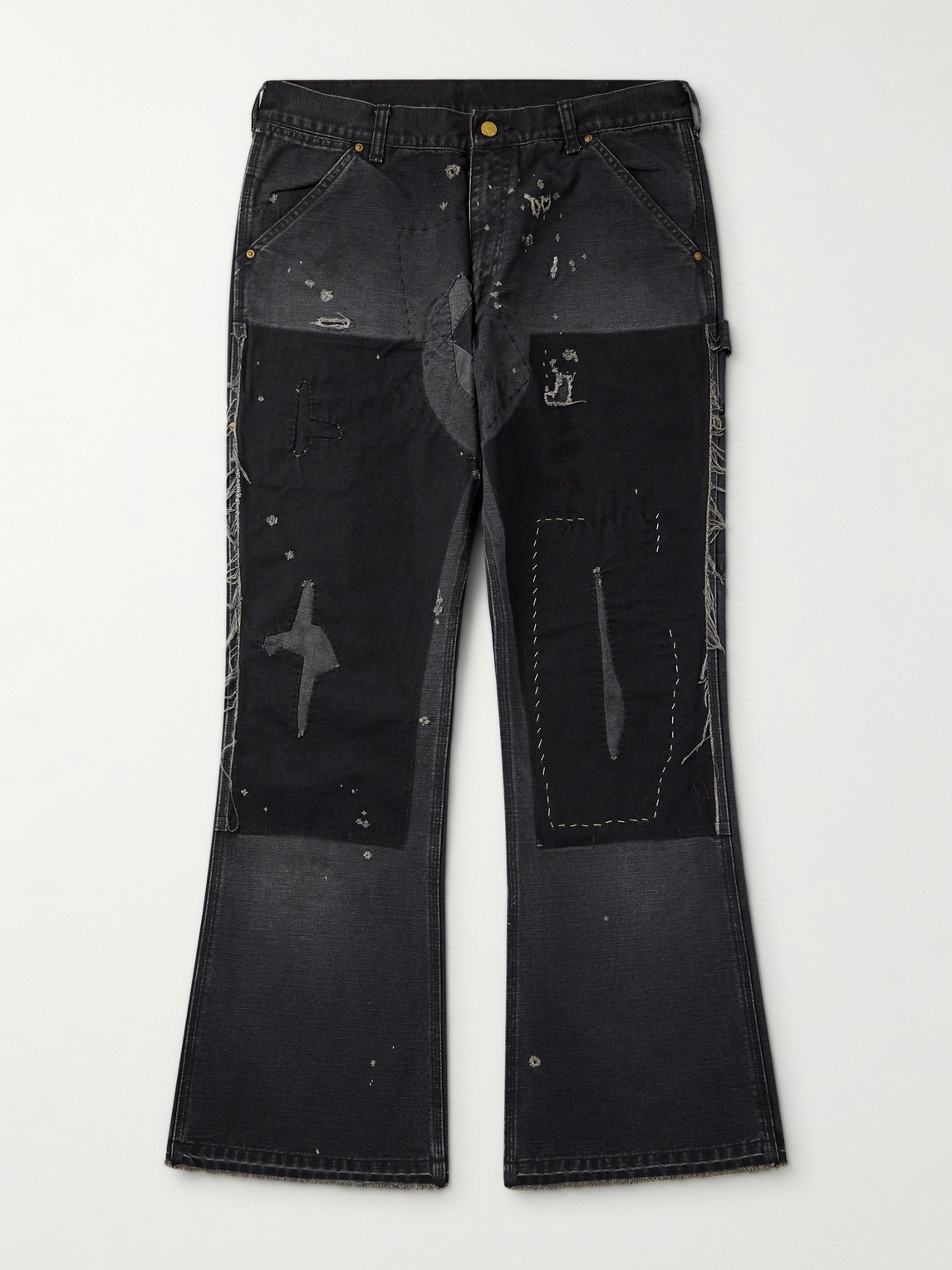 SAINT Mxxxxxx Slim-Fit Flared Double-Knee Distressed Jeans - Men