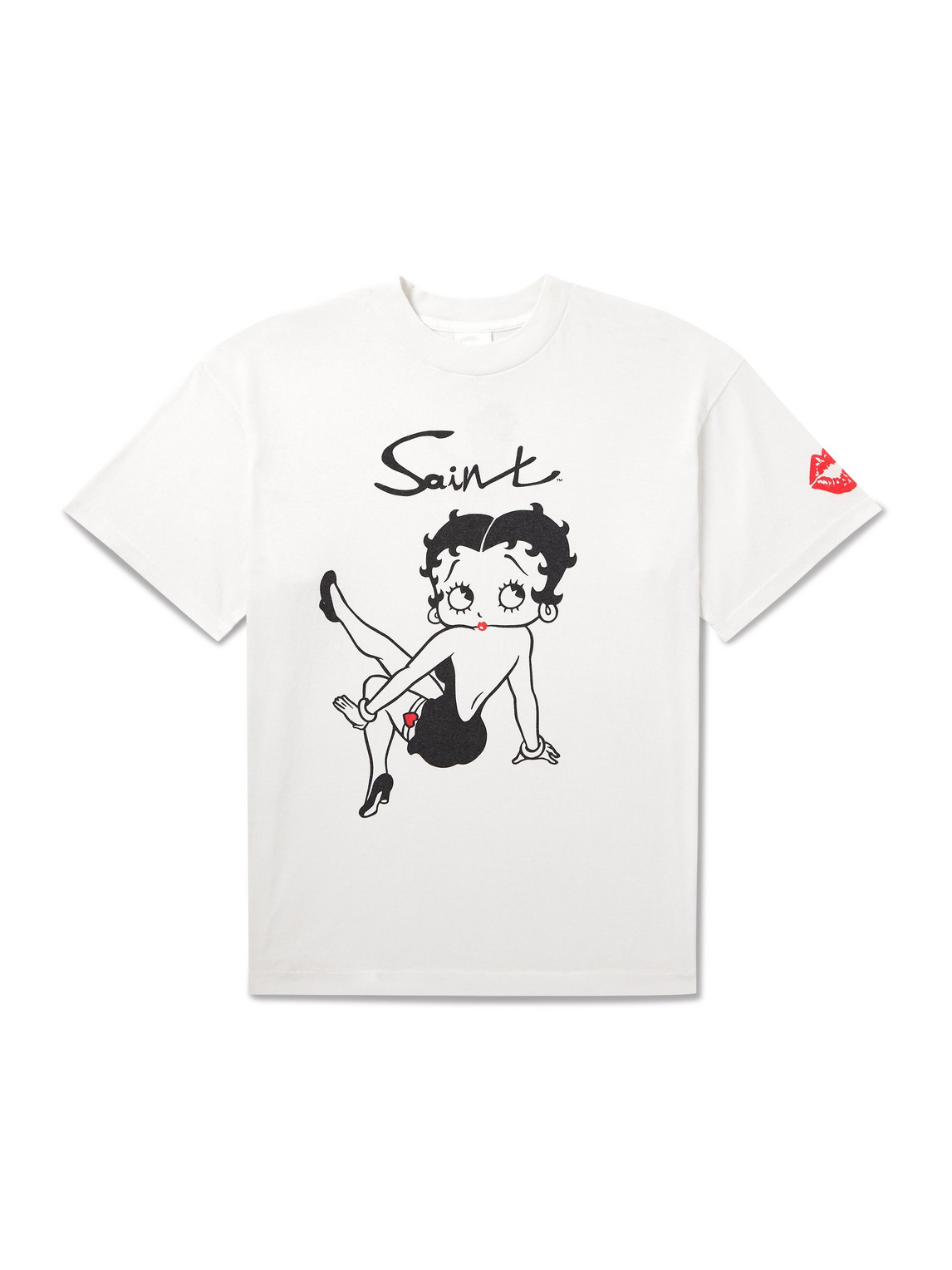 Saint Mxxxxxx Betty Boop Cotton-jersey T-shirt In White