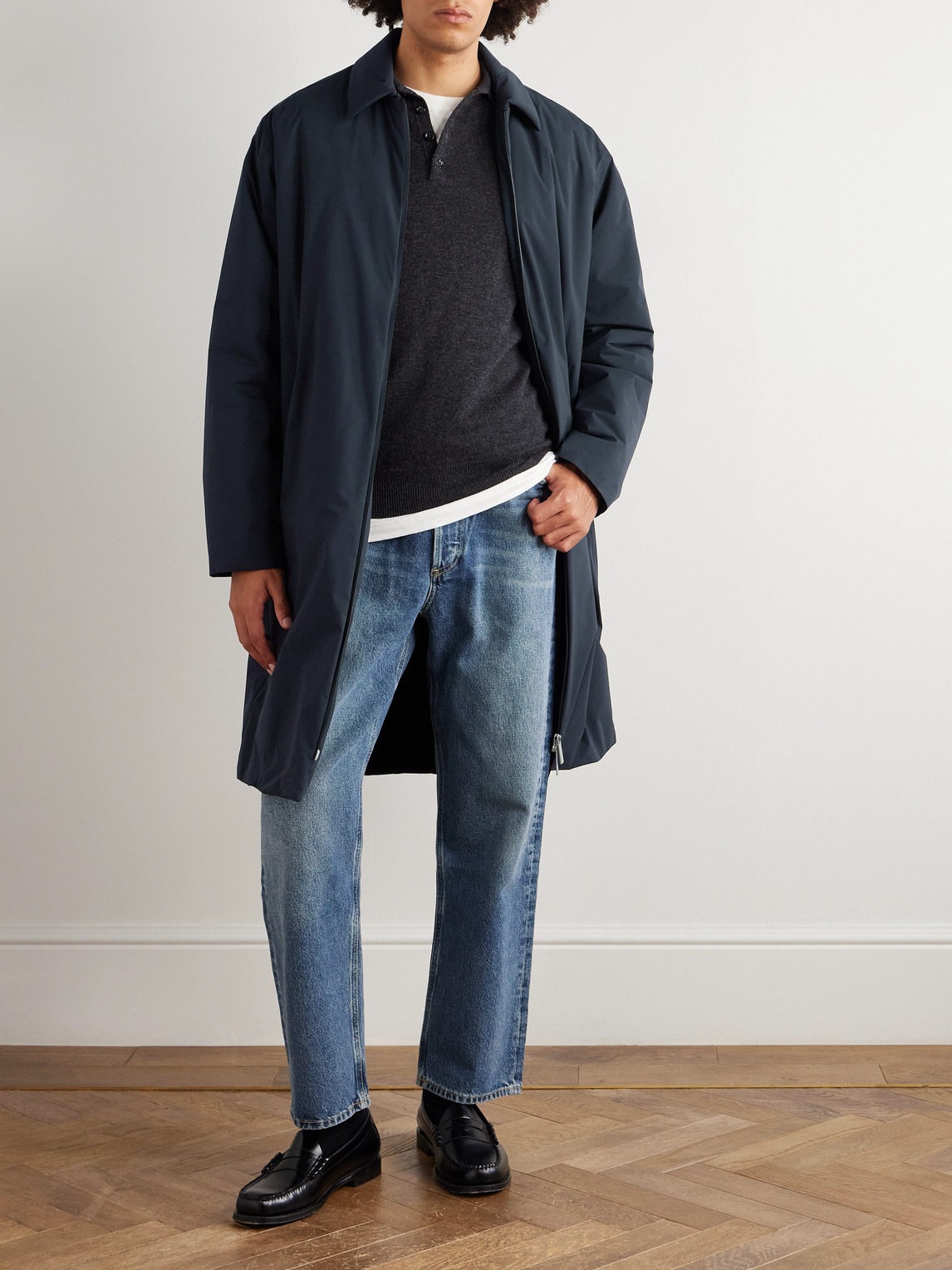 Laminar Padded Shell Car Coat In Black