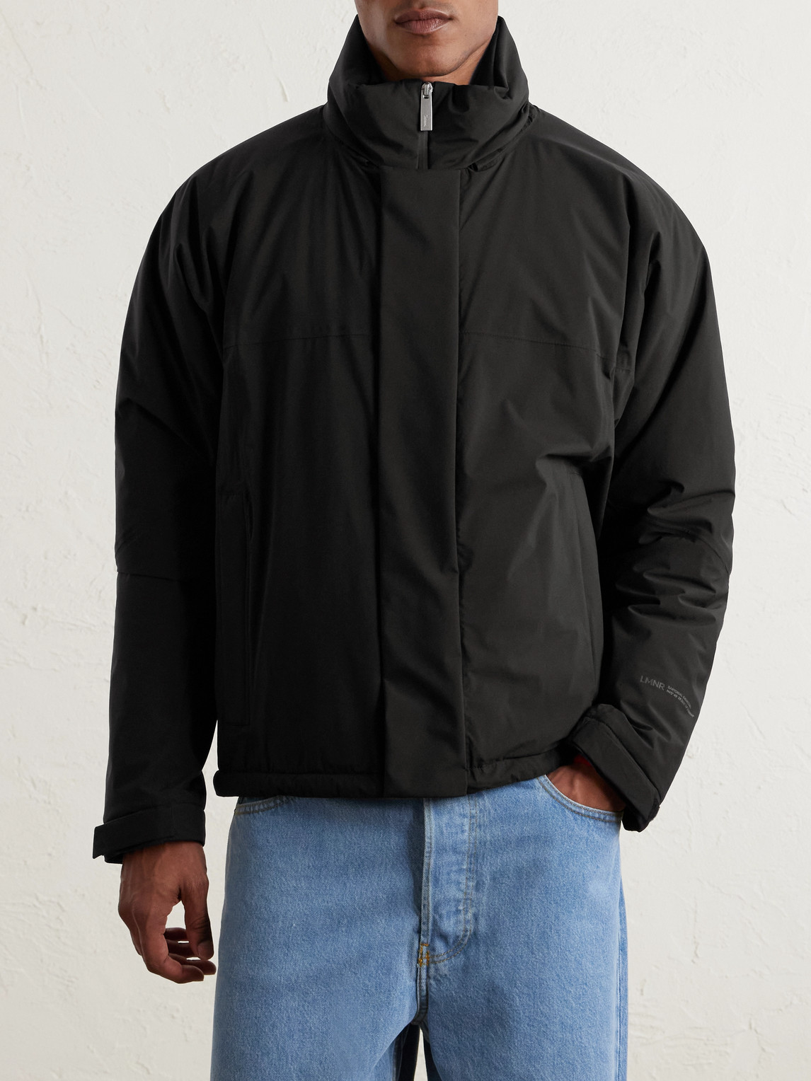 Laminar Gore-tex Removable-hood Padded Jacket In Black