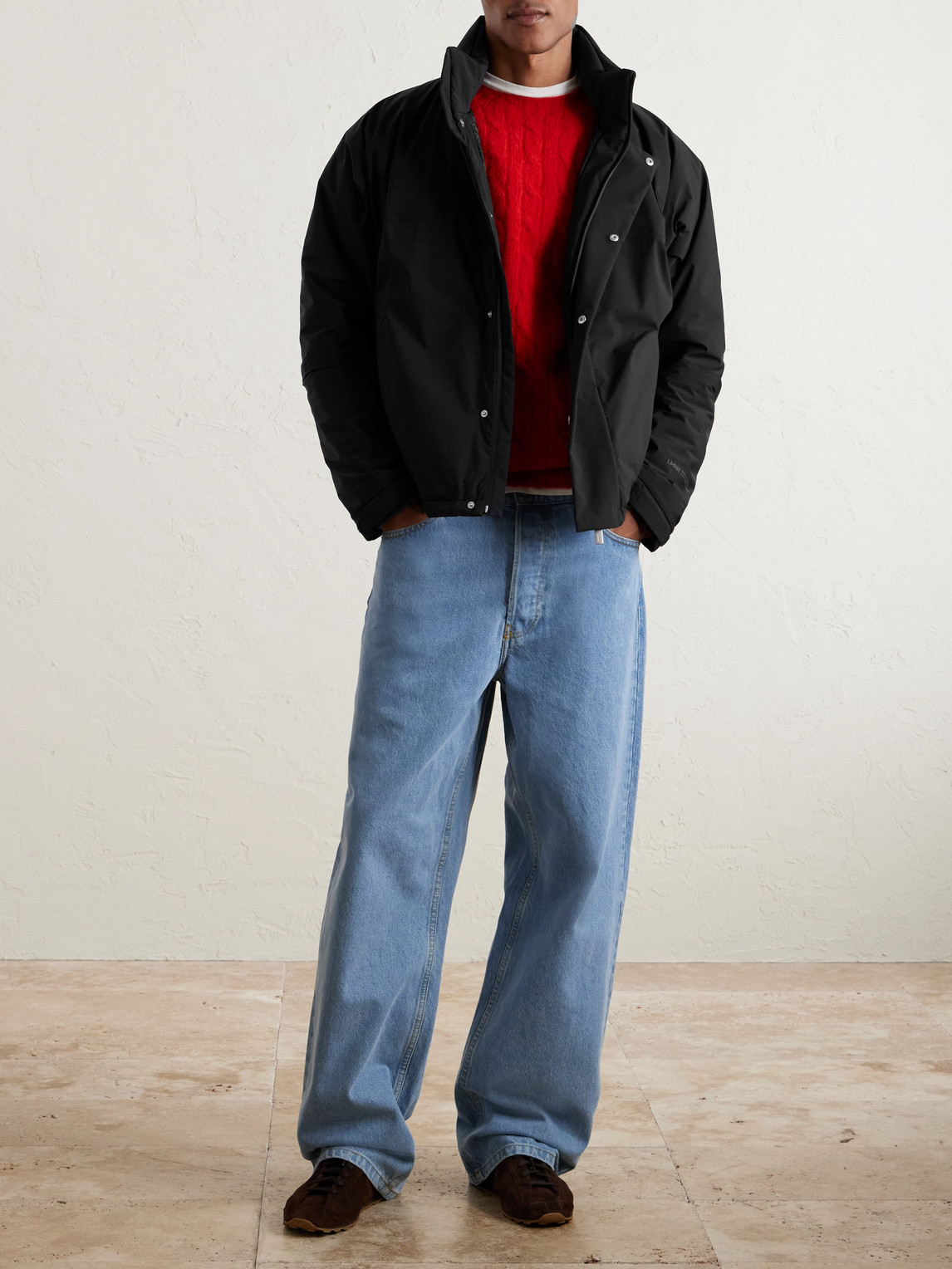 Laminar Gore-tex Removable-hood Padded Jacket In Black