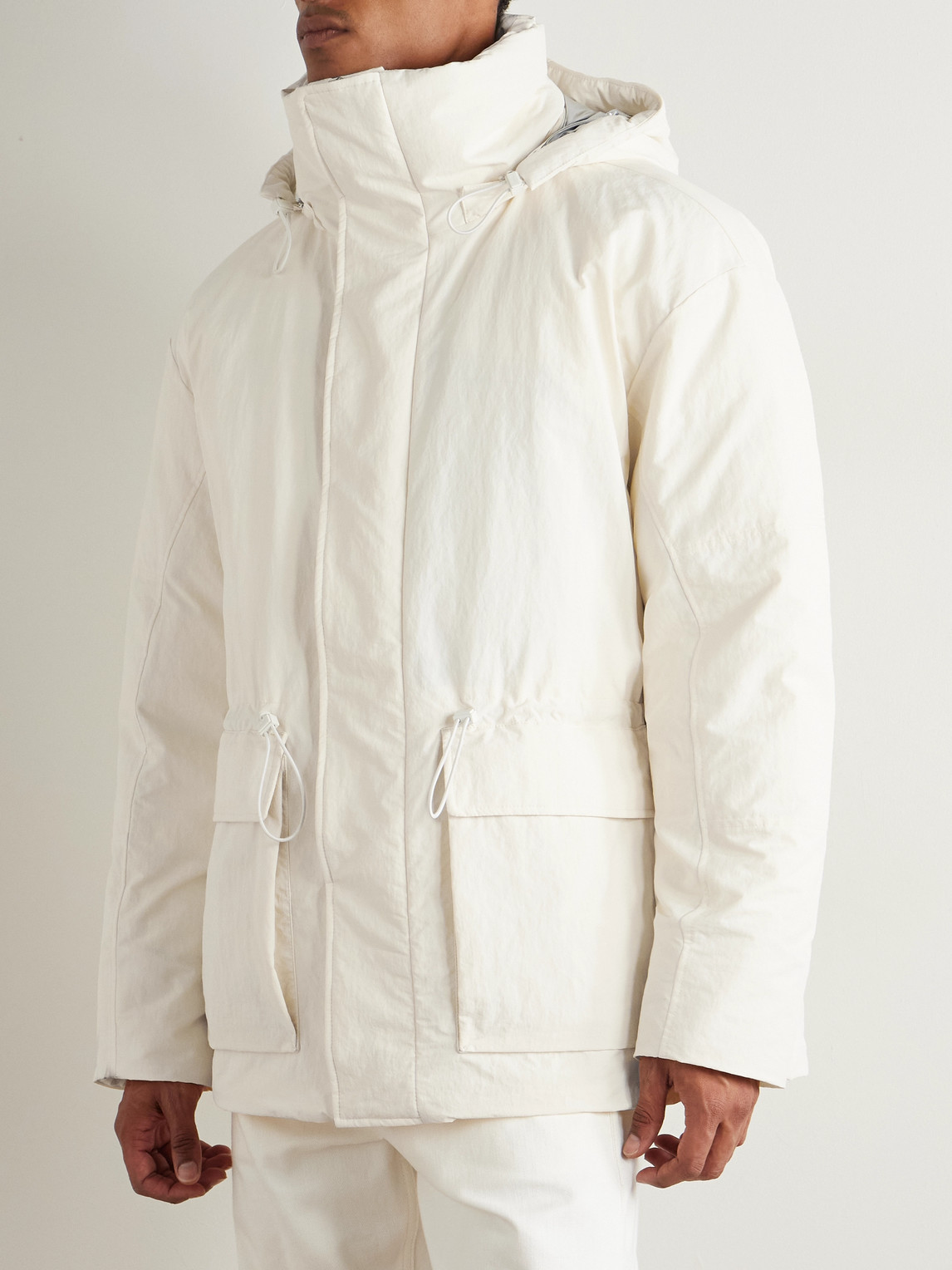 Laminar Removable-hood Wool Jacket In Multi