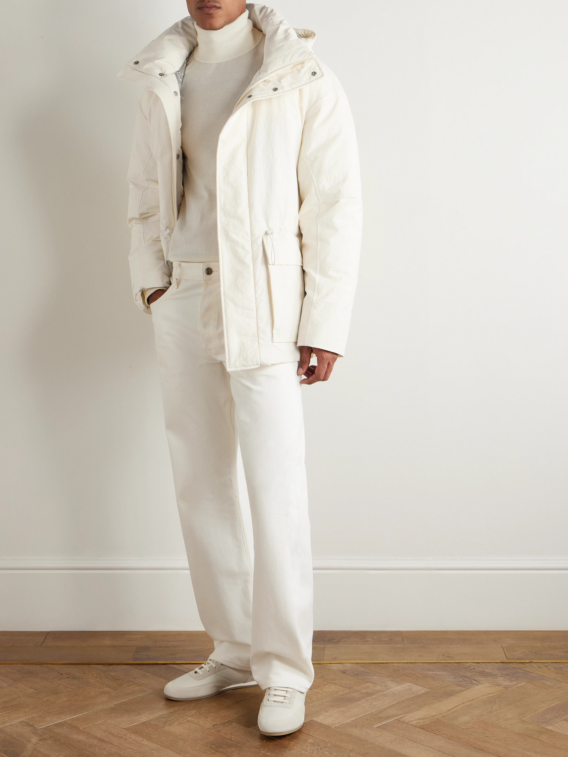 Laminar Removable-hood Wool Jacket In Multi