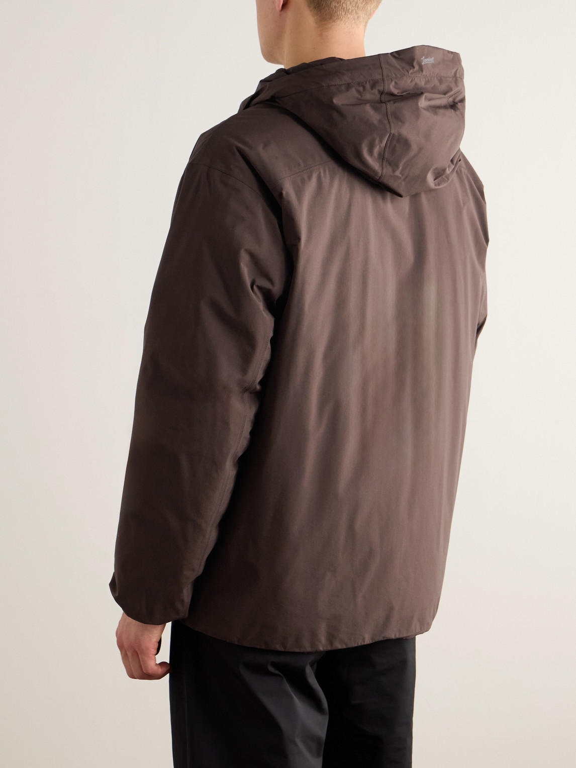 Laminar Hooded Down Jacket In Brown
