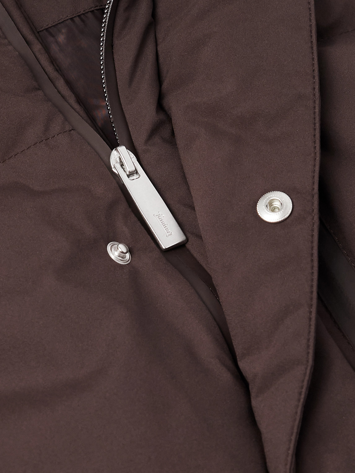 Laminar Quilted Shell Down Hooded Jacket In Brown