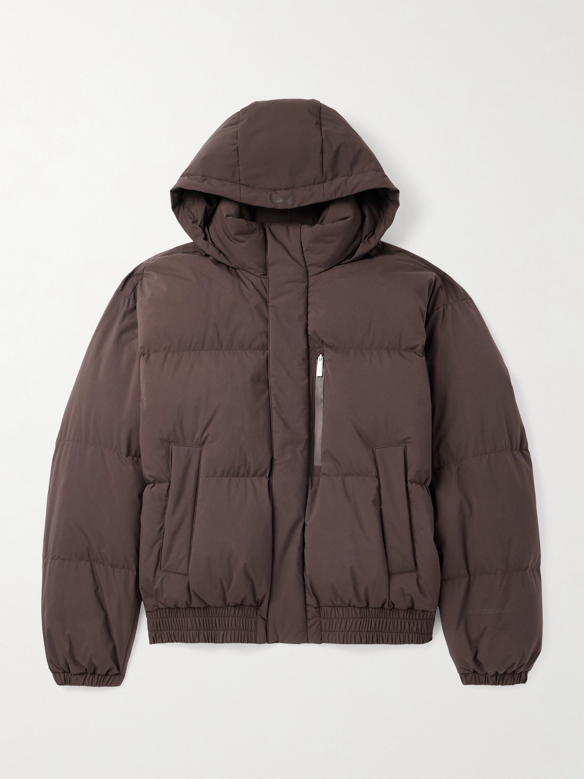 Laminar Quilted Shell Down Hooded Jacket In Brown