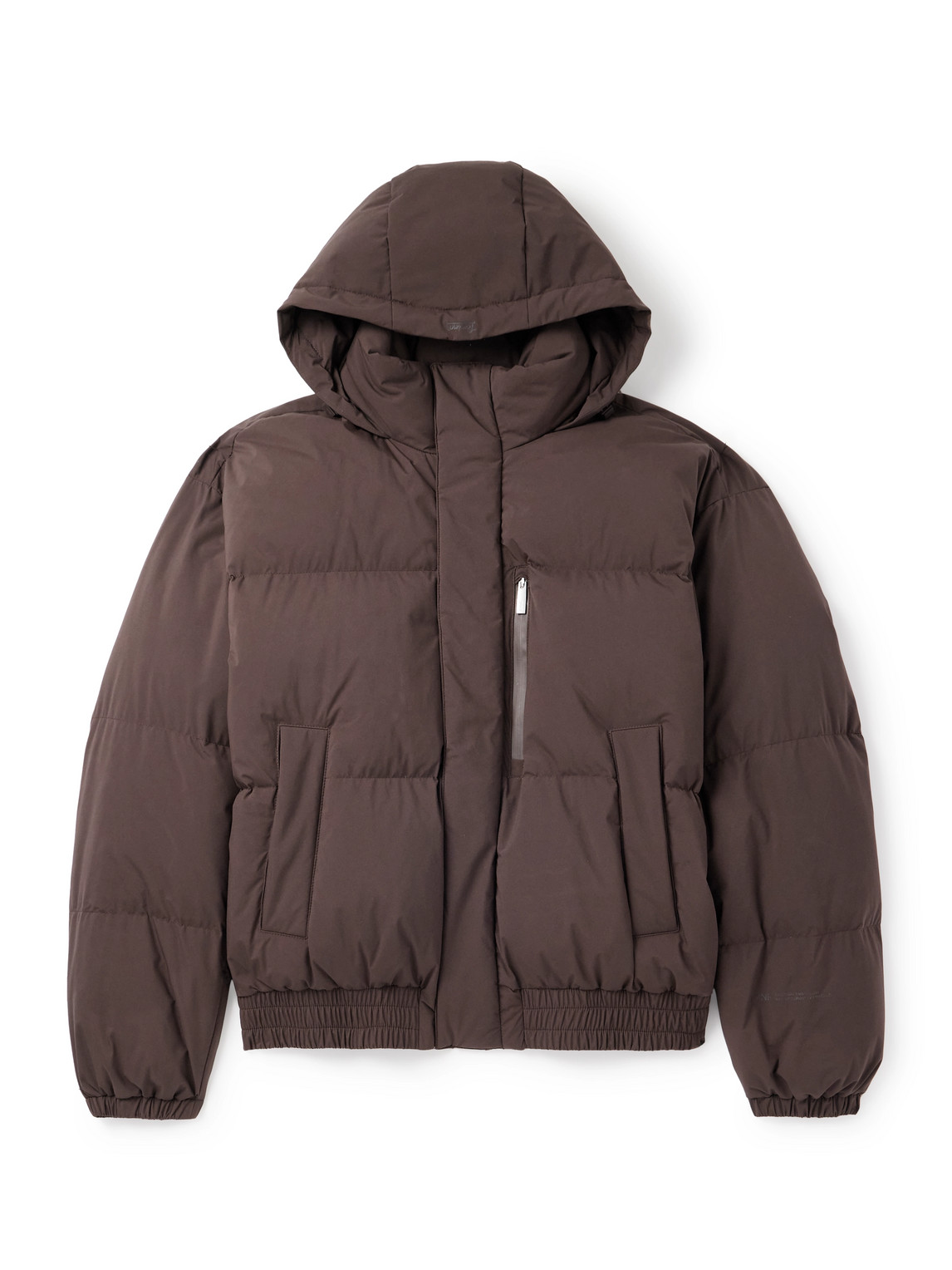 Laminar Quilted Shell Down Hooded Jacket In Brown