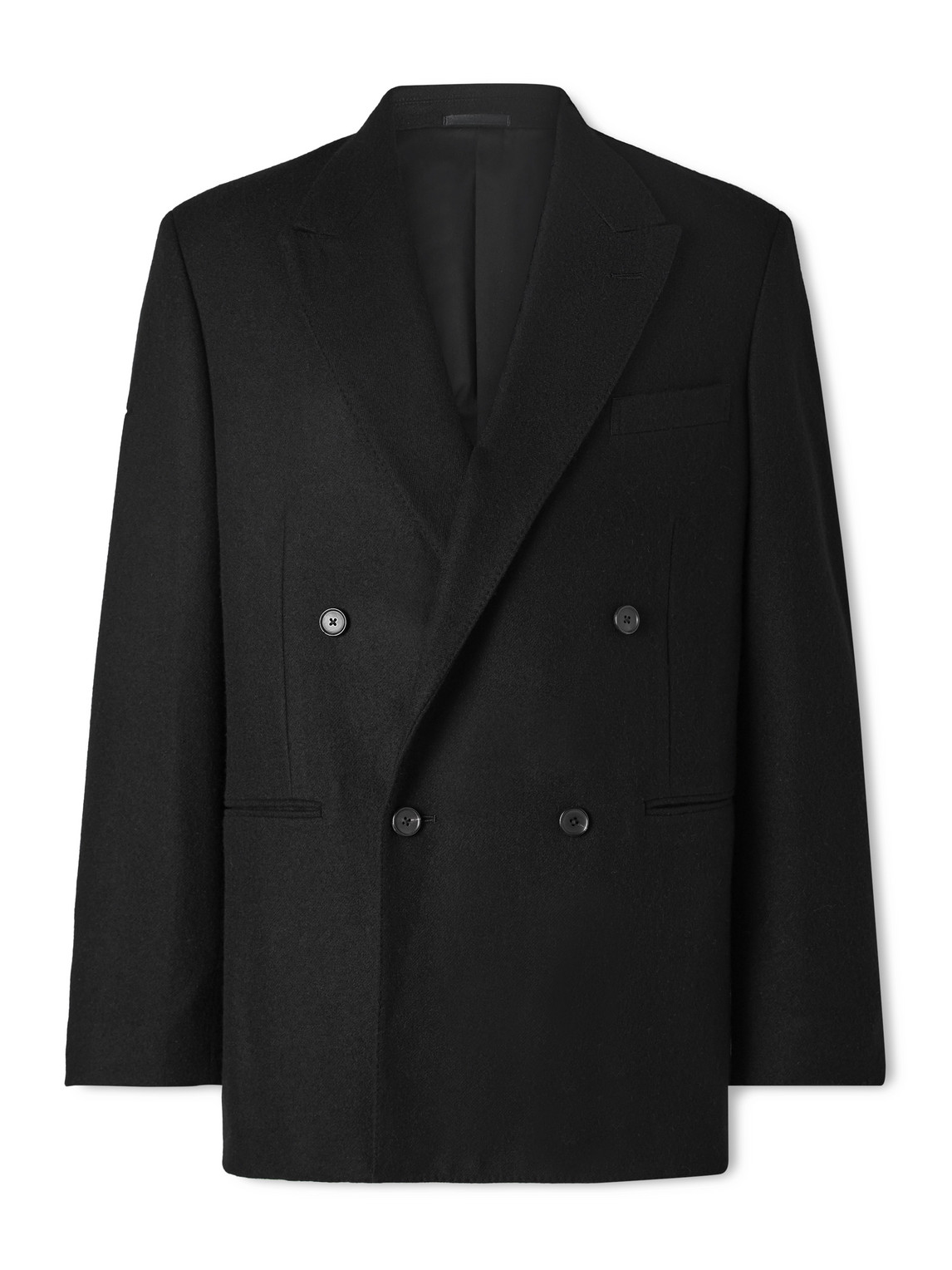 A.presse Double-breasted Cashmere Blazer In Black