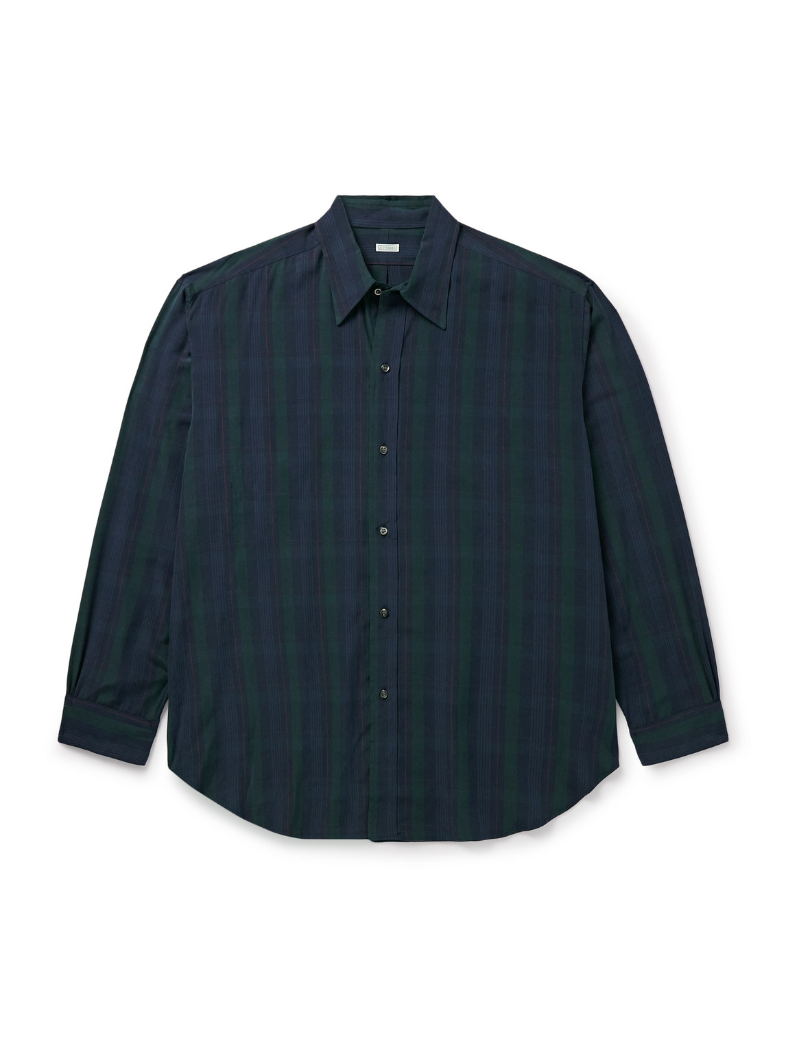 A.presse Checked Silk-blend Shirt In Black