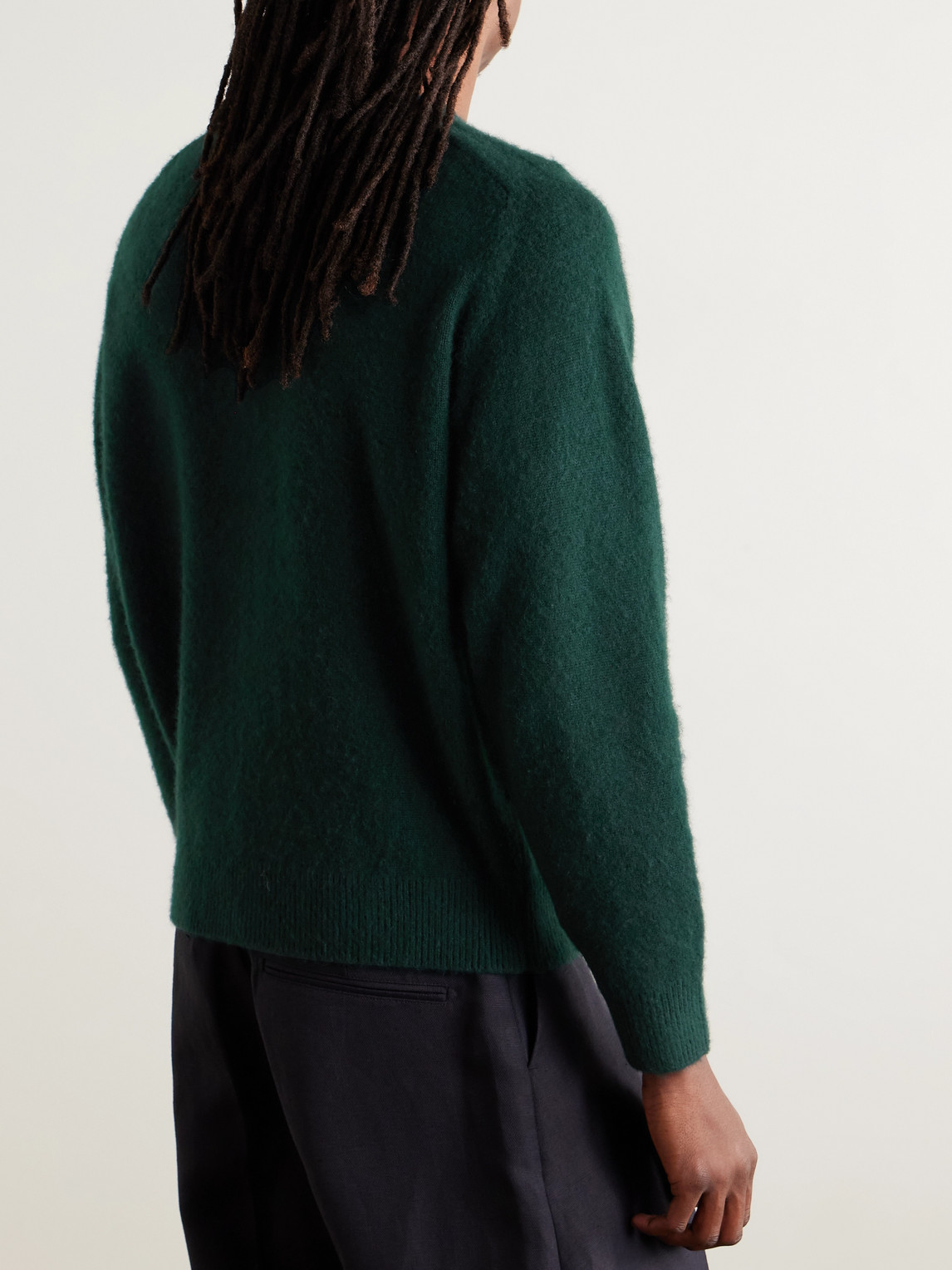 A.presse Brushed-cashmere Sweater In Green