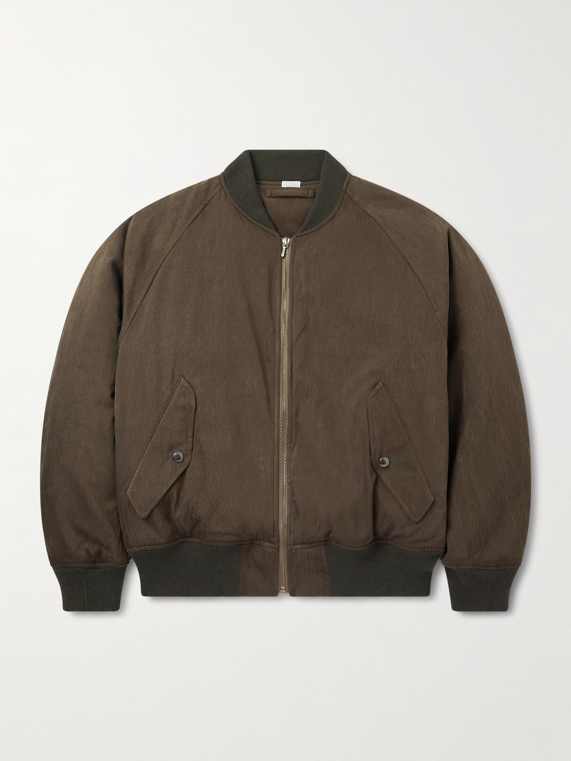 A.presse Padded Silk And Cotton-blend Bomber Jacket In Green