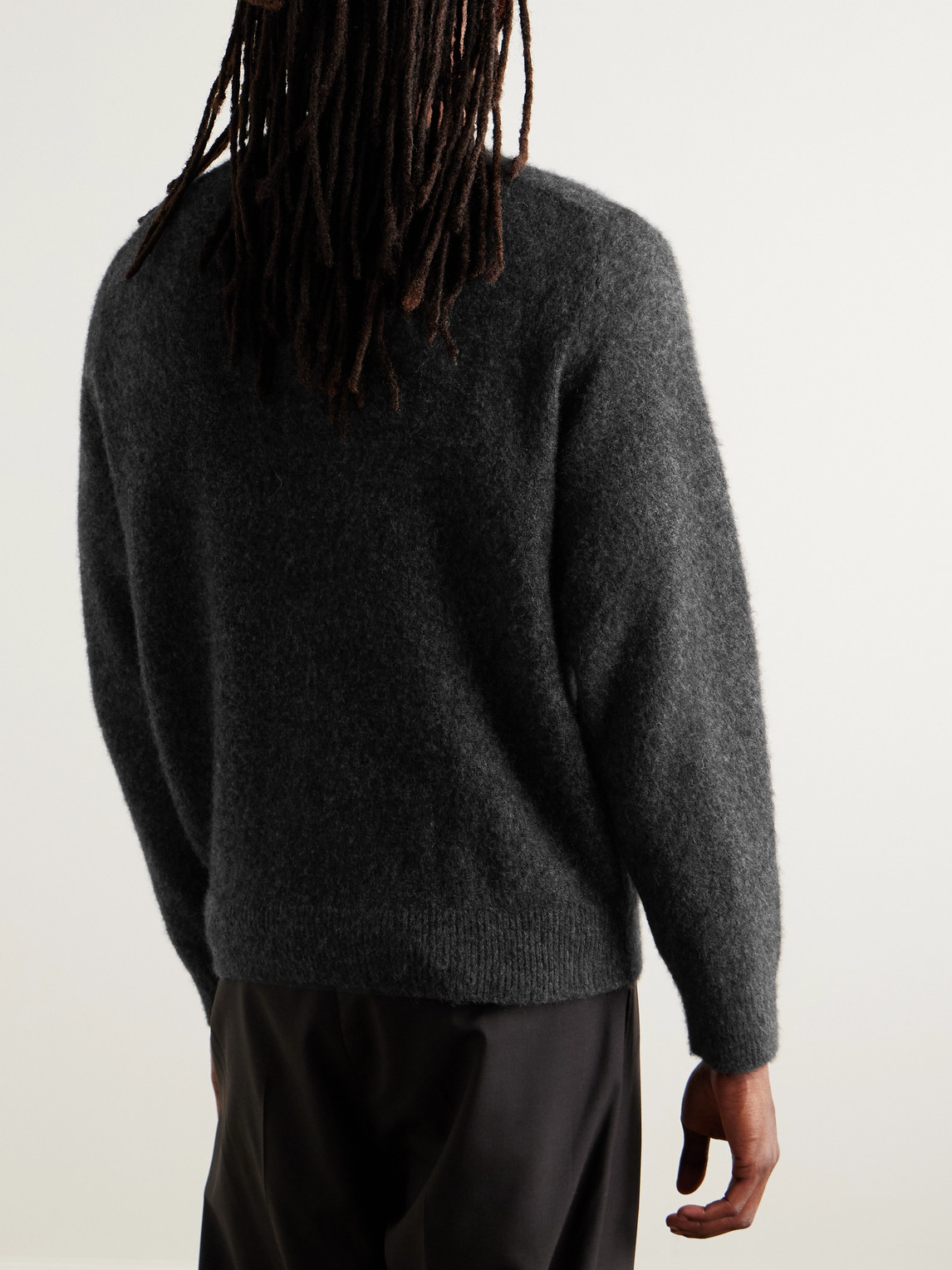 A.presse Brushed-cashmere Sweater In Gray