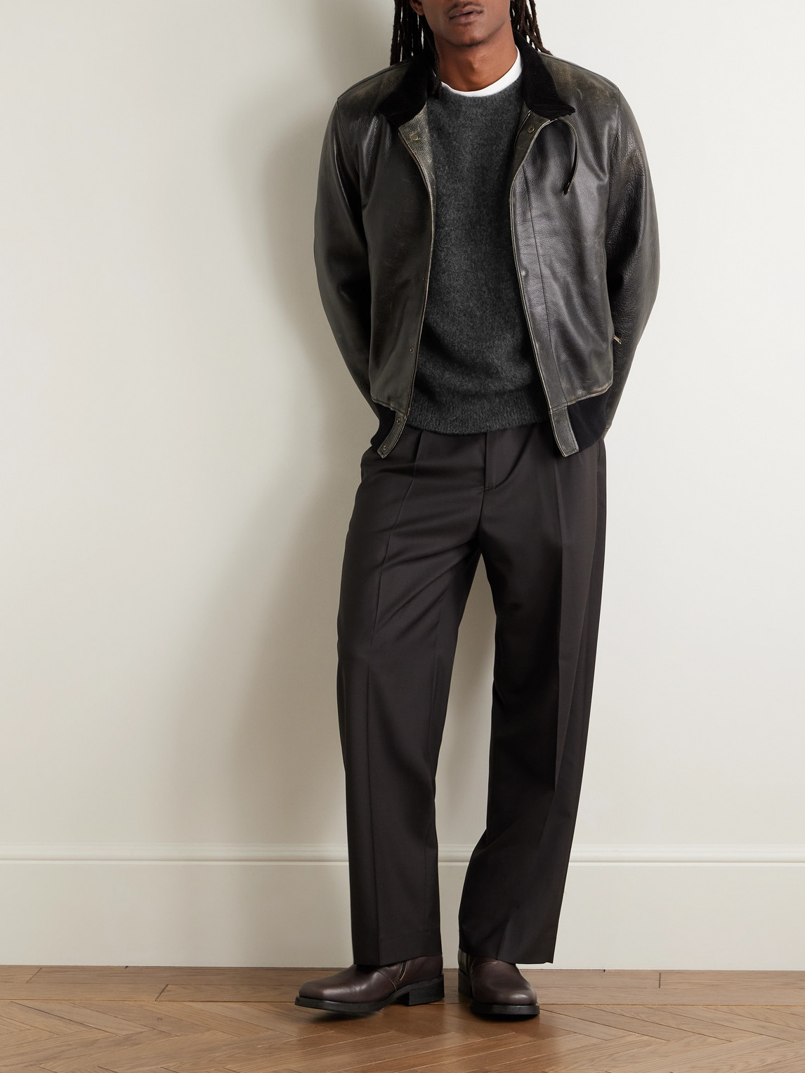A.presse Brushed-cashmere Sweater In Gray