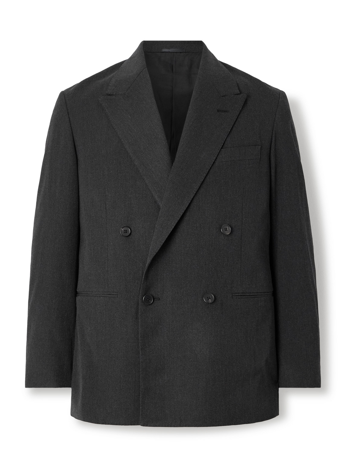 A.presse Double-breasted Wool Blazer In Gray