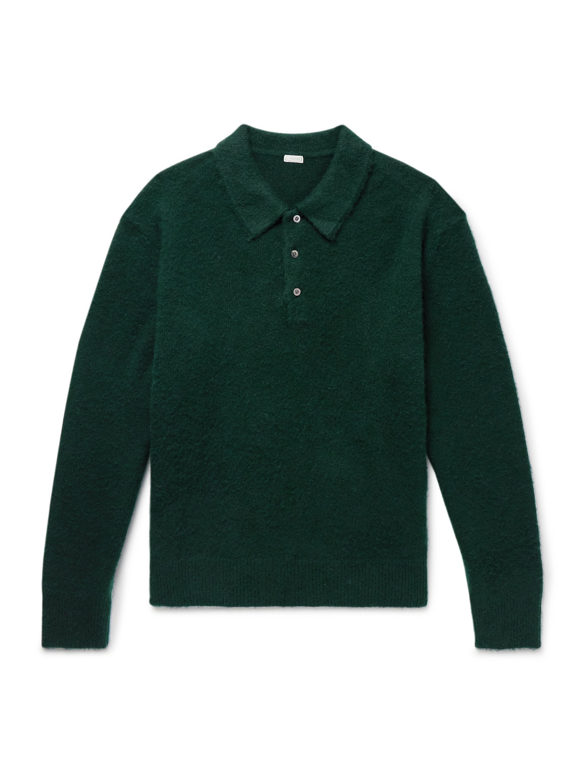 A.presse Brushed-cashmere Polo Shirt In Animal Print