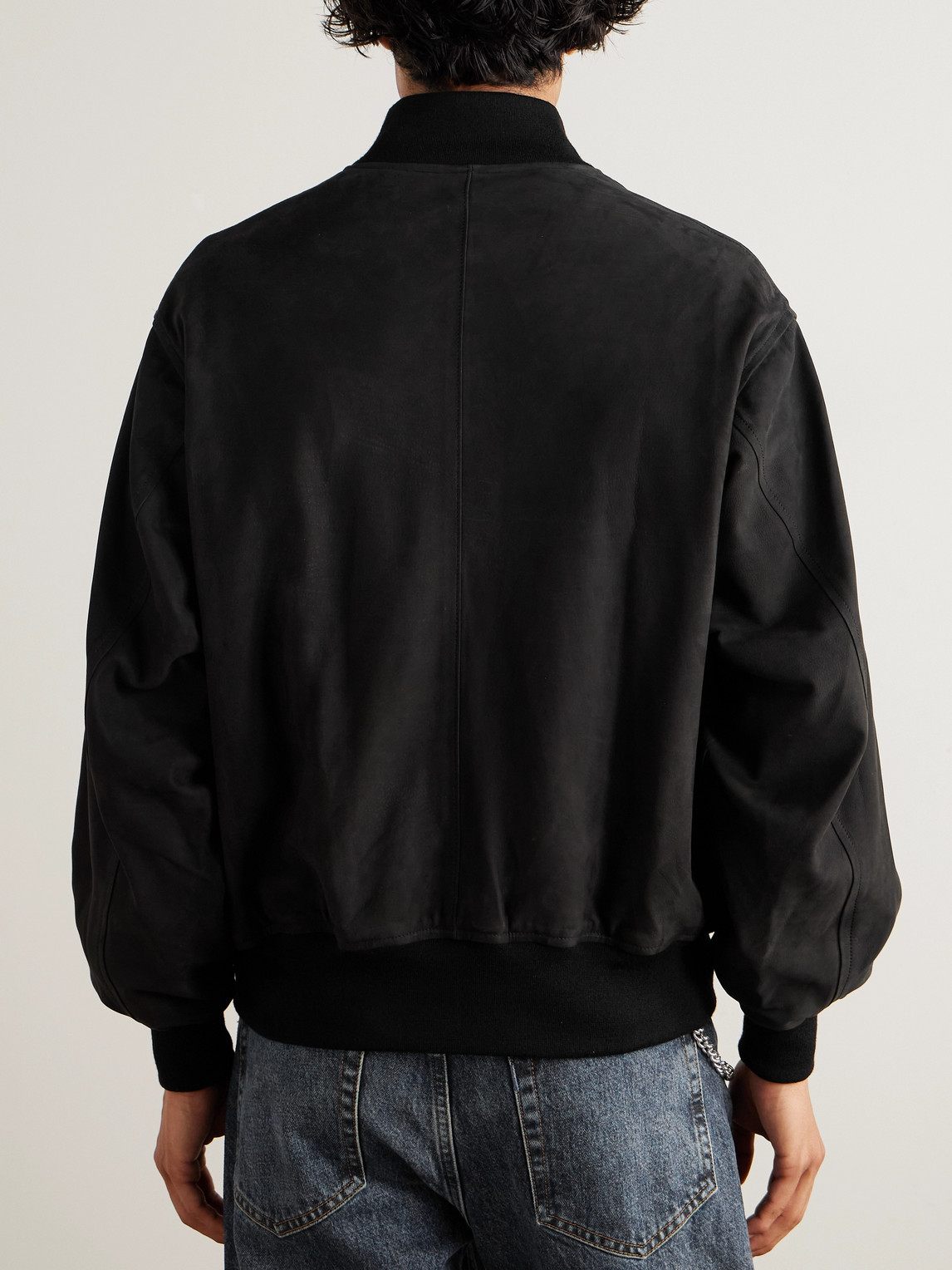 A.presse Nubuck Bomber Jacket In Black
