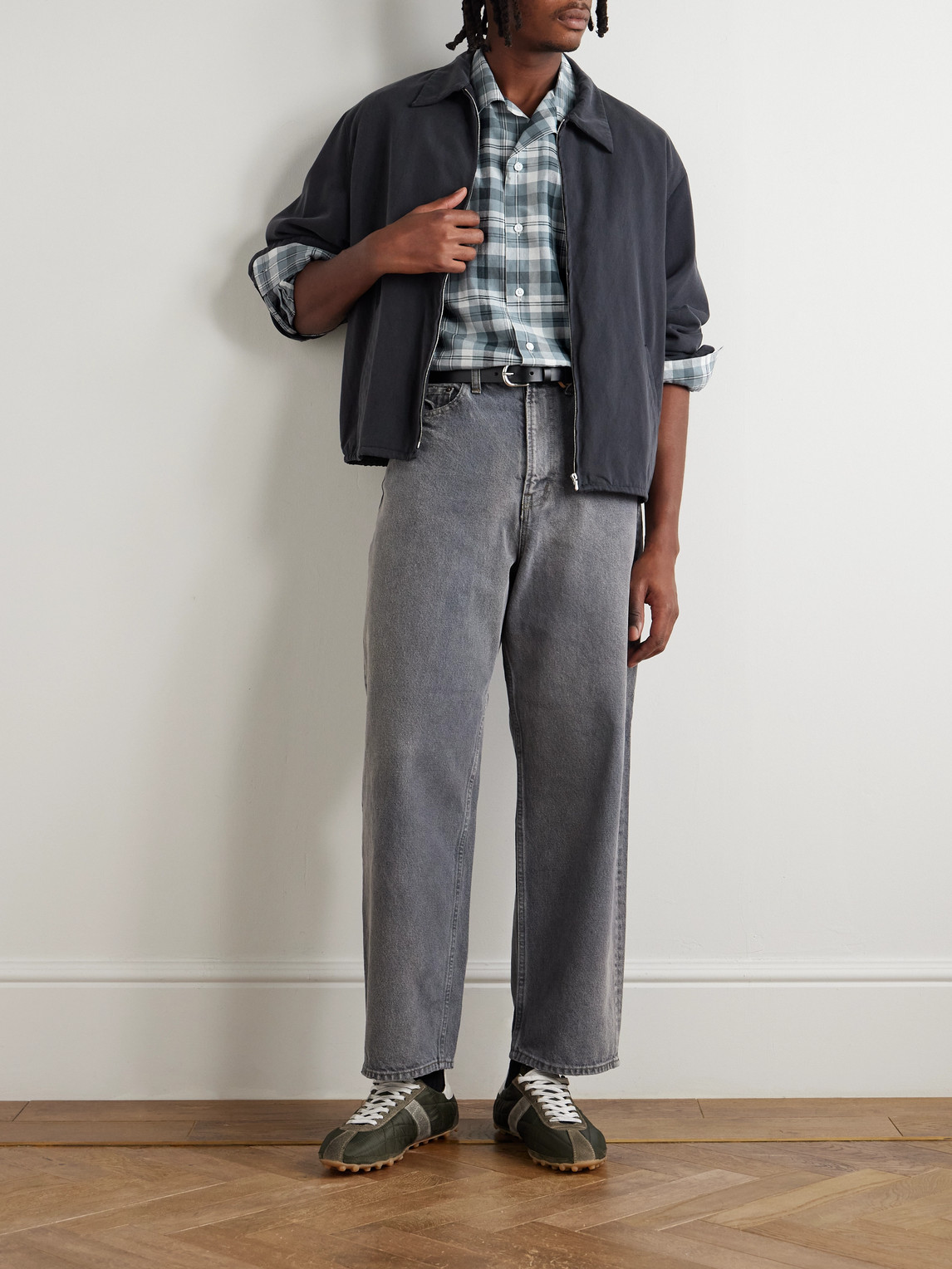 Camp-Collar Checked Silk and Linen-Blend Shirt — 2