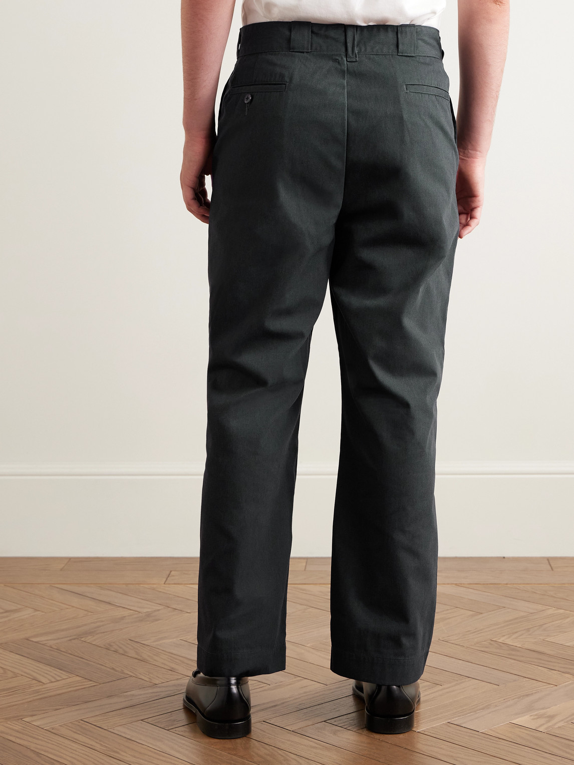A.presse Work Straight-leg Cotton-blend Chinos In Gray | ModeSens