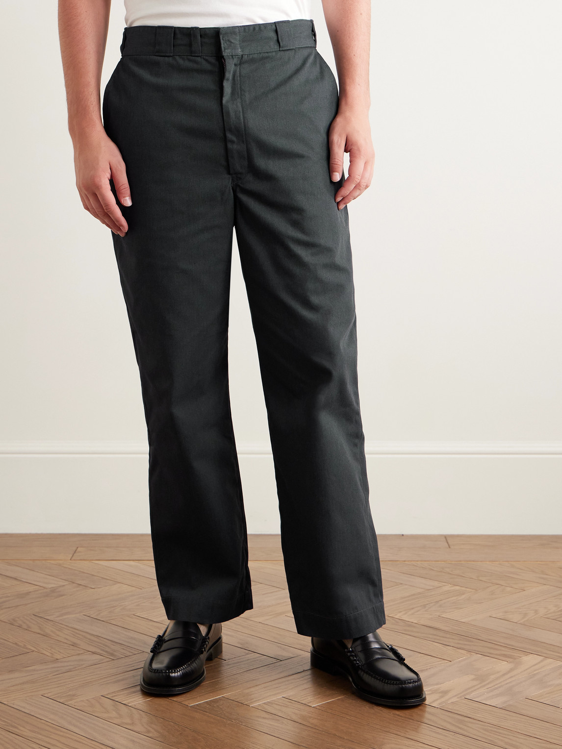 パンツ A.PRESSE Work Chino Trousers gray S A.presse Work Straight-leg Cotton-blend Chinos In Gray