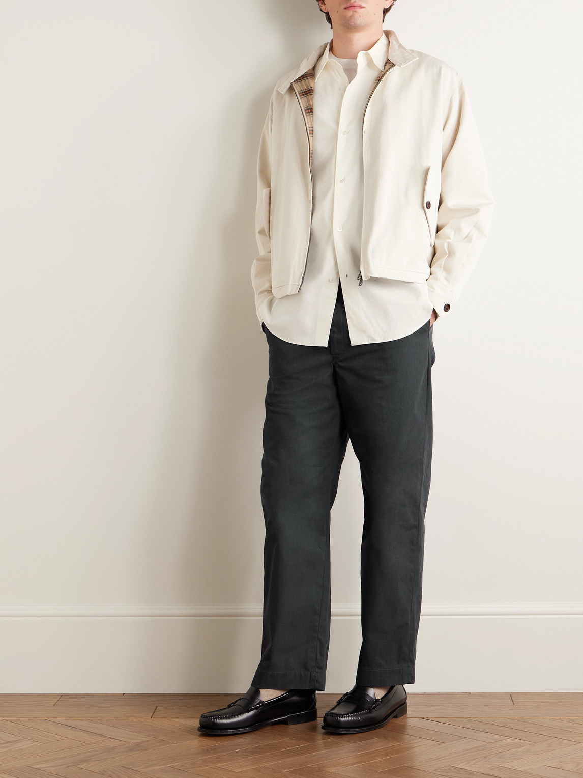 パンツ A.PRESSE Work Chino Trousers gray S A.presse Work Straight-leg Cotton-blend Chinos In Gray