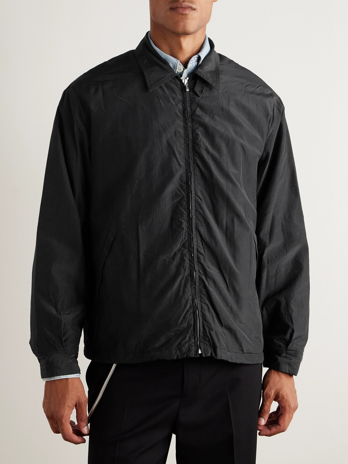 A.presse Silk And Cotton-blend Taffeta Jacket In Black
