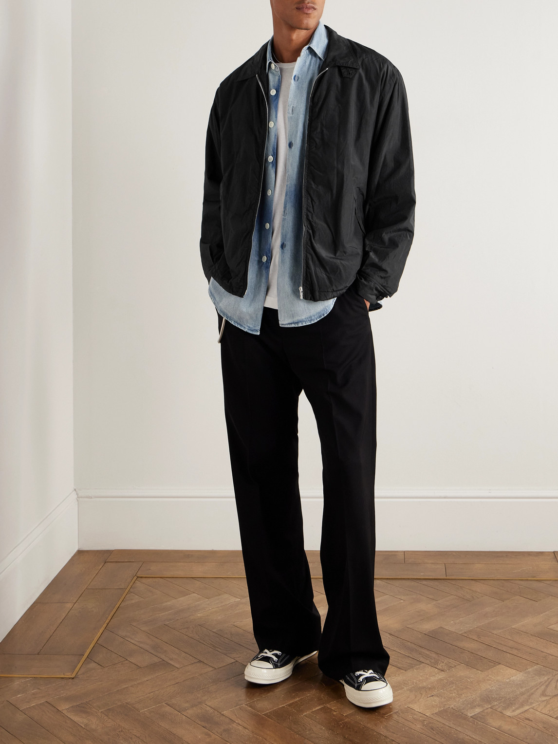 A.presse Silk And Cotton-blend Taffeta Jacket In Black