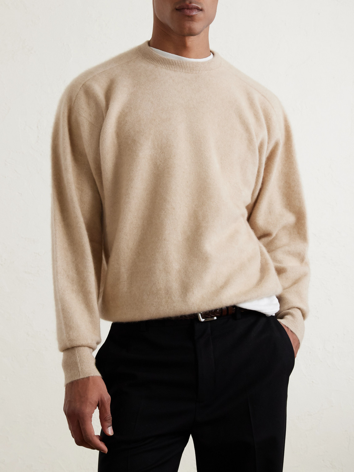  Kaptain Sunshine - Brushed-cashmere Sweater - Men - Neutrals - 1 