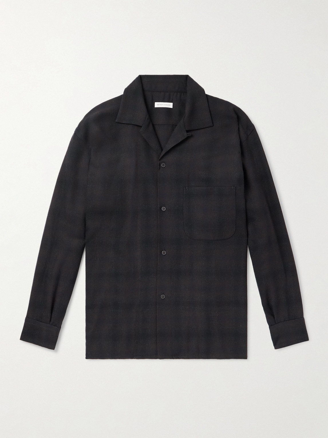 Kaptain Sunshine Convertible-Collar Checked Wool-Twill Shirt - Men