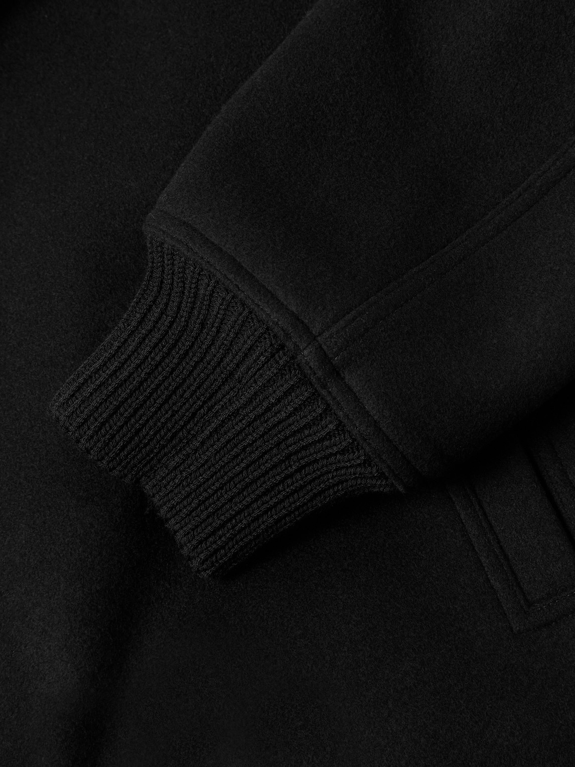 Rick Owens Padded Wool Bomber Jacket In Black