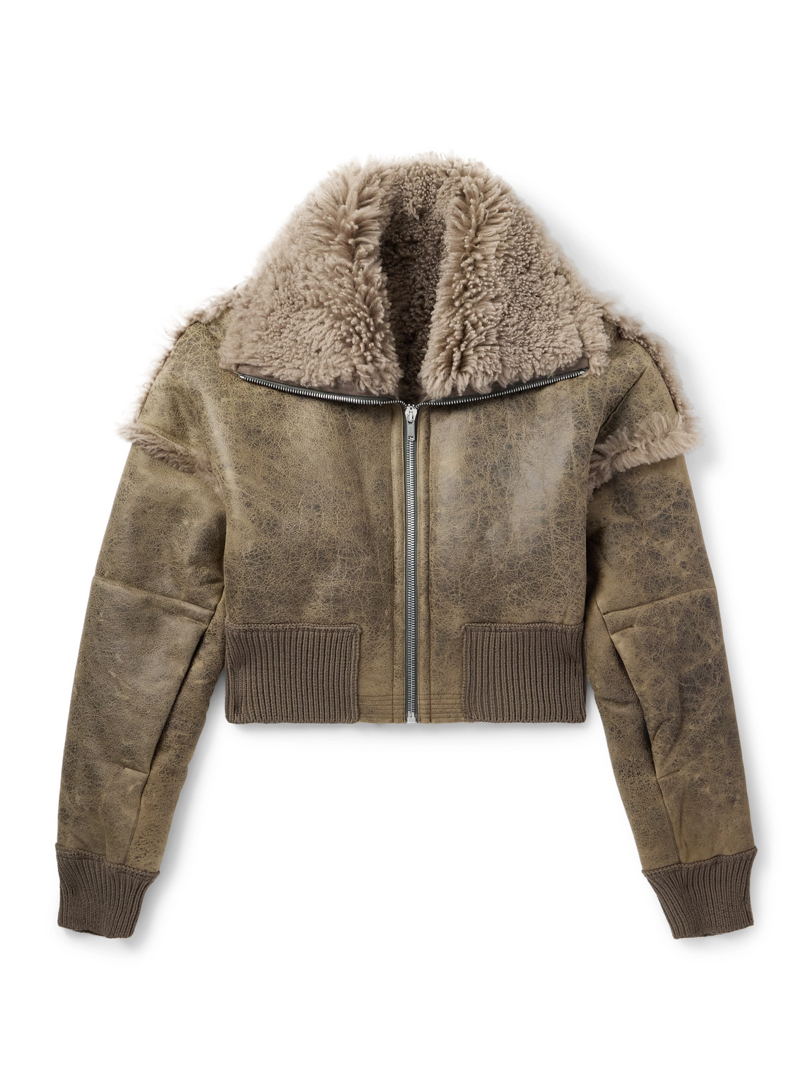 Slim-Fit Panelled Shearling Jacket