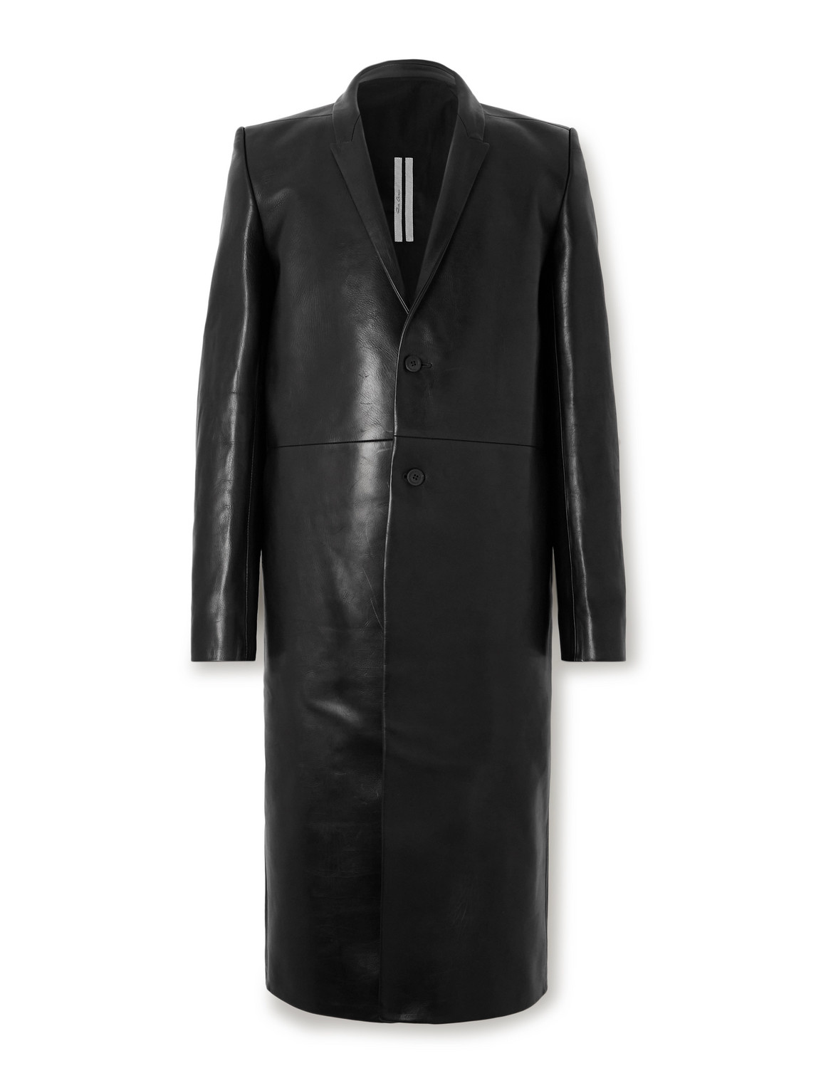 Rick Owens Concordian Slim-fit Leather Coat In Black