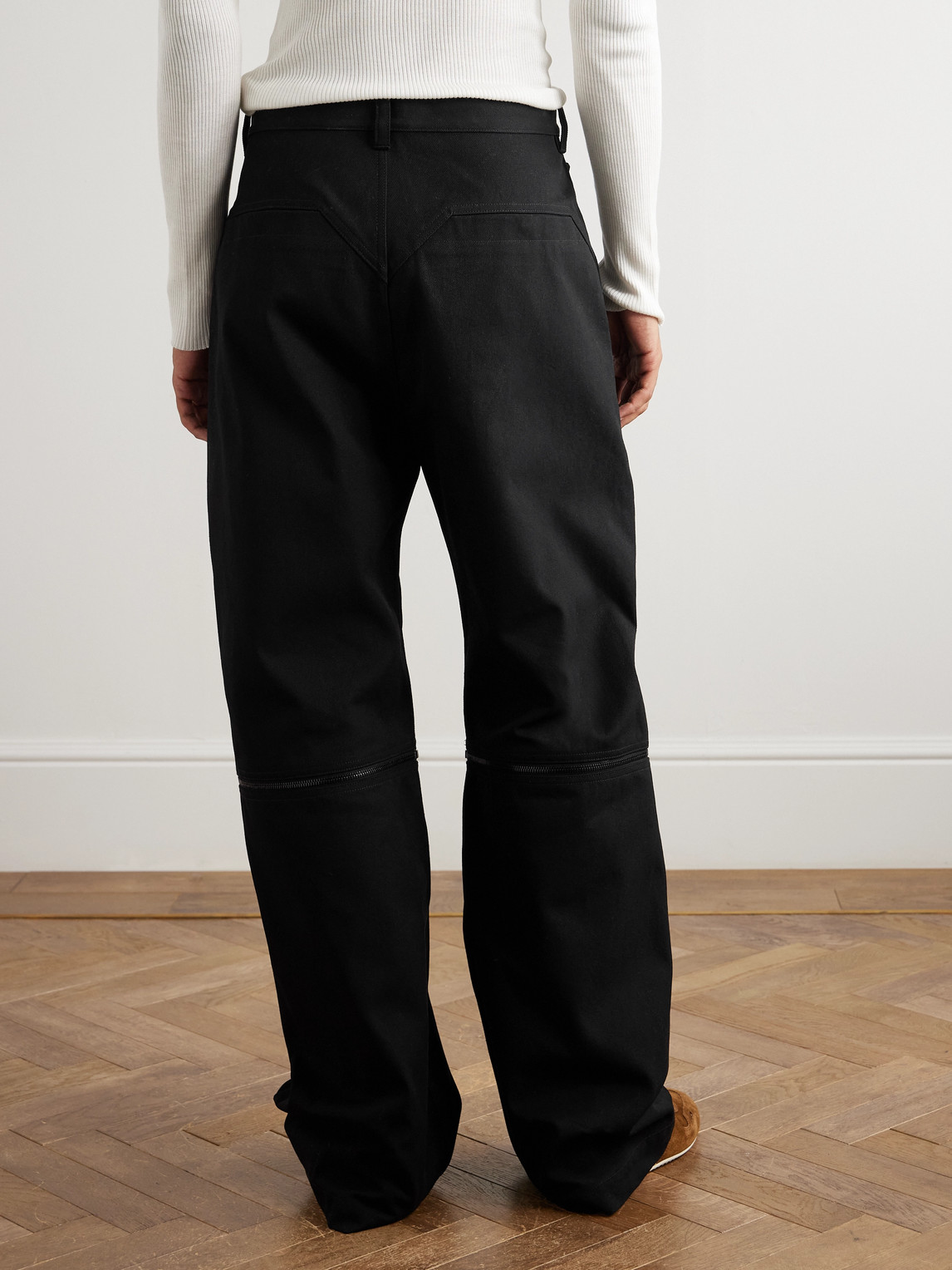Rick Owens Strobe Convertible Wide-leg Zip-detailed Cotton-twill Trousers In Brown