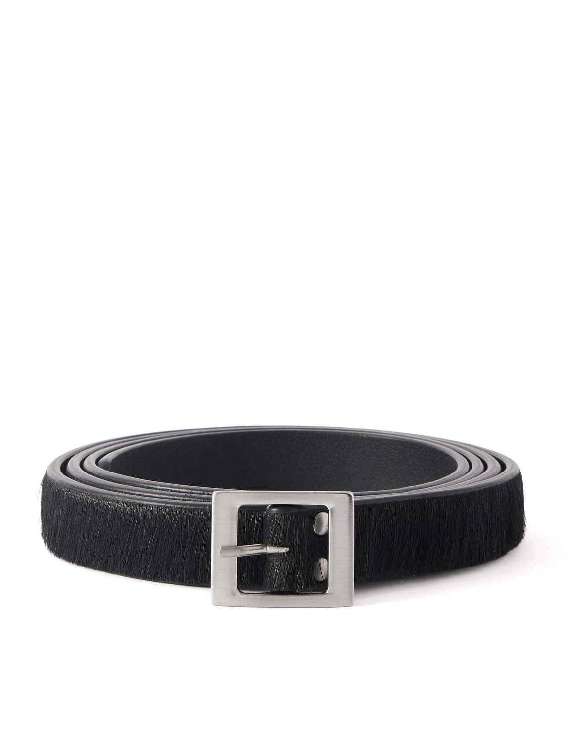 Rick Owens 2cm Calf Hair Belt In Black