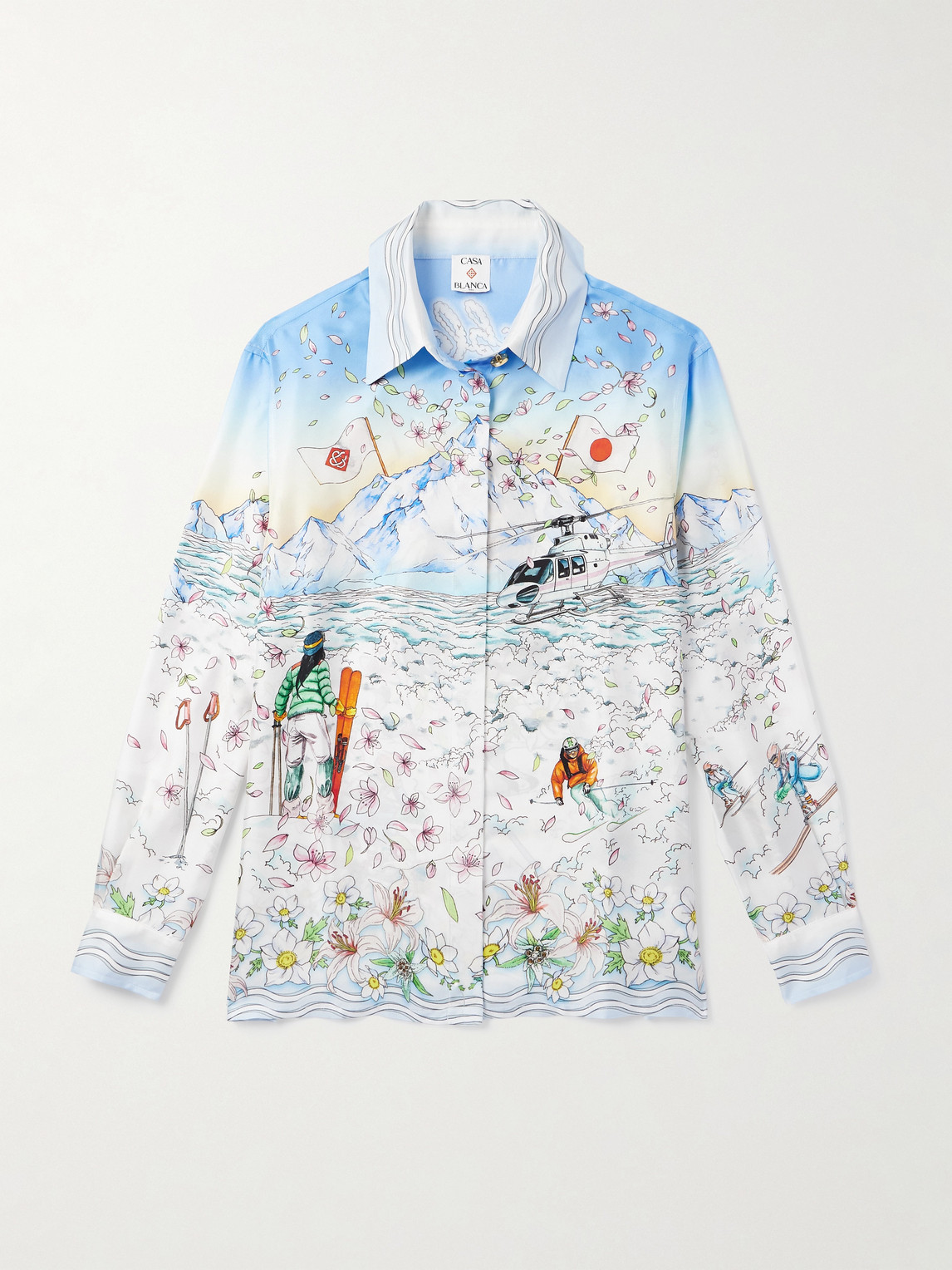 Printed Silk-Twill Shirt