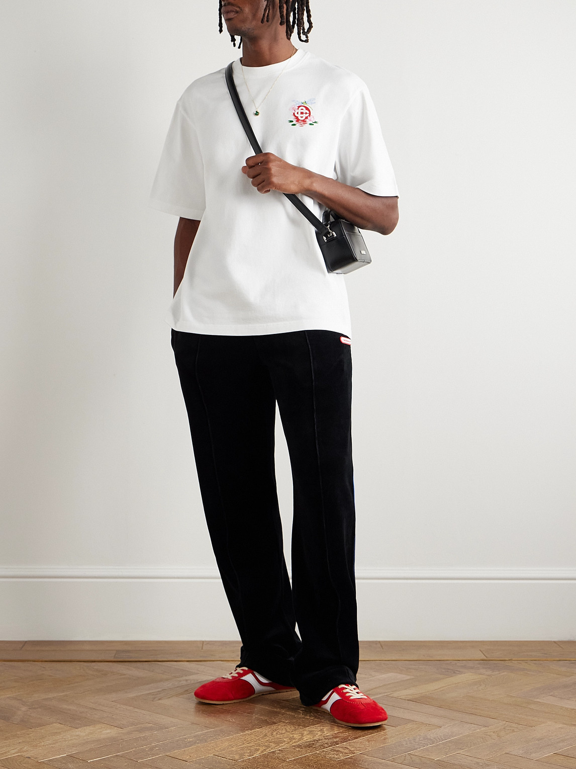 Casablanca Oversized Printed Organic Cotton-jersey T-shirt In White
