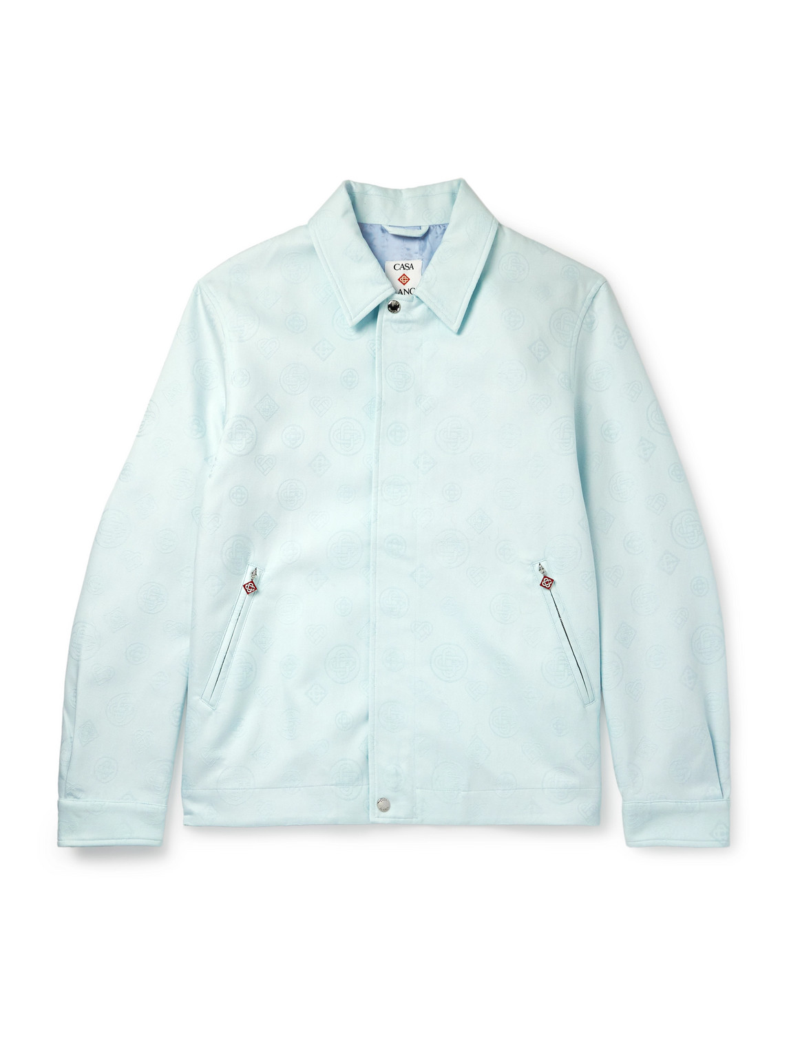 Casablanca Logo-jacquard Cotton Blouson In Blue