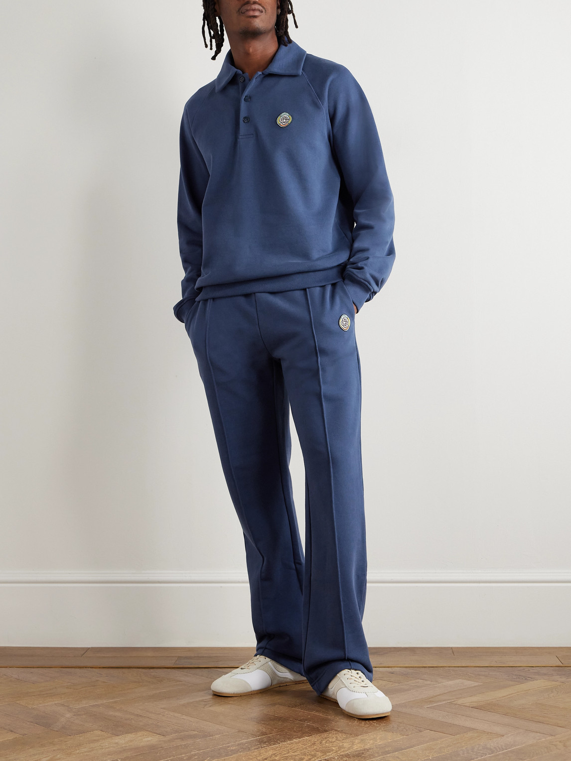 Casablanca Organic Cotton Logo Polo Shirt In Blue