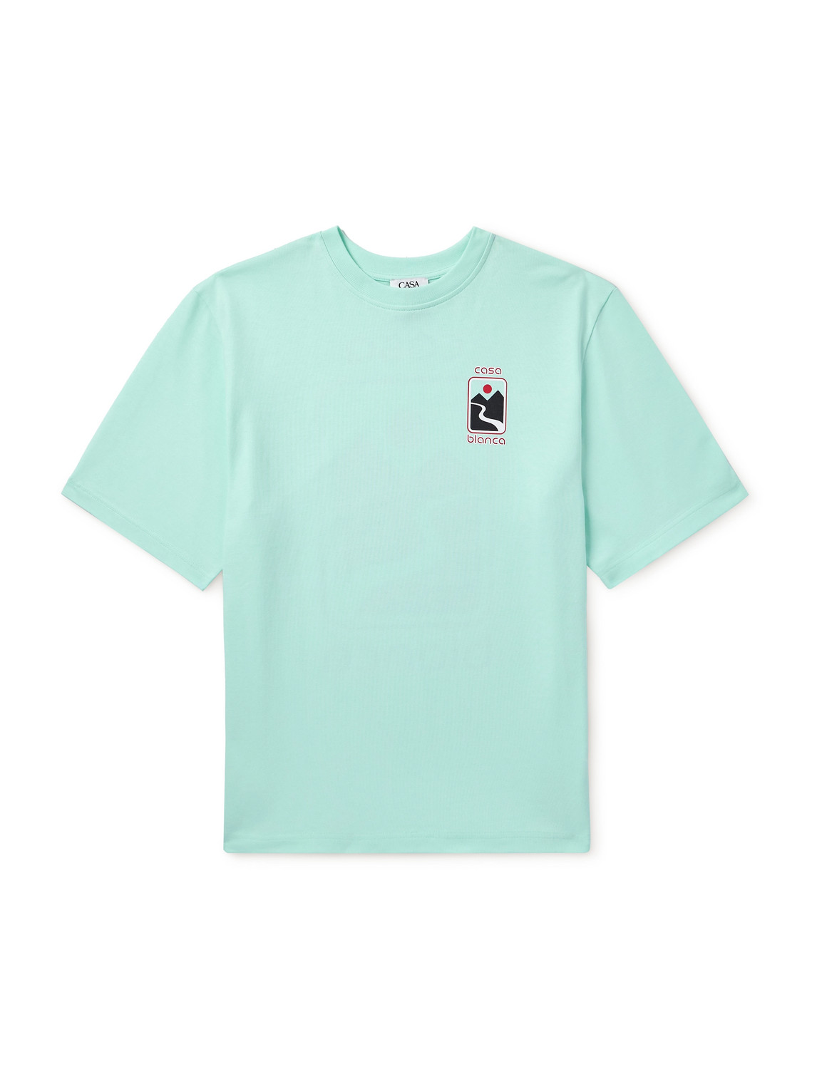 Casablanca Sunset Valley Printed Organic Cotton-jersey T-shirt In Green