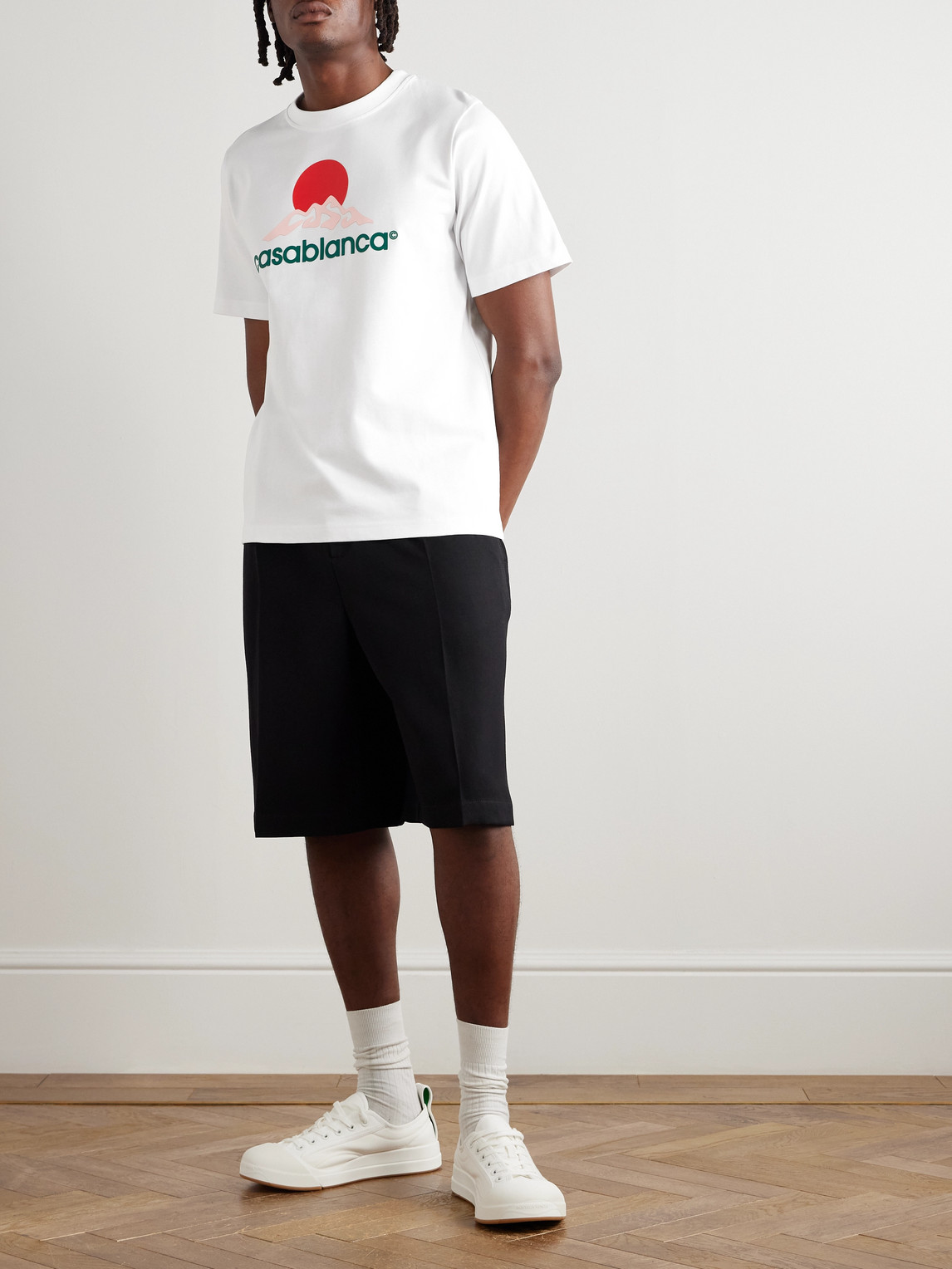 Casablanca White Crewneck T-shirt With Logo On The Front