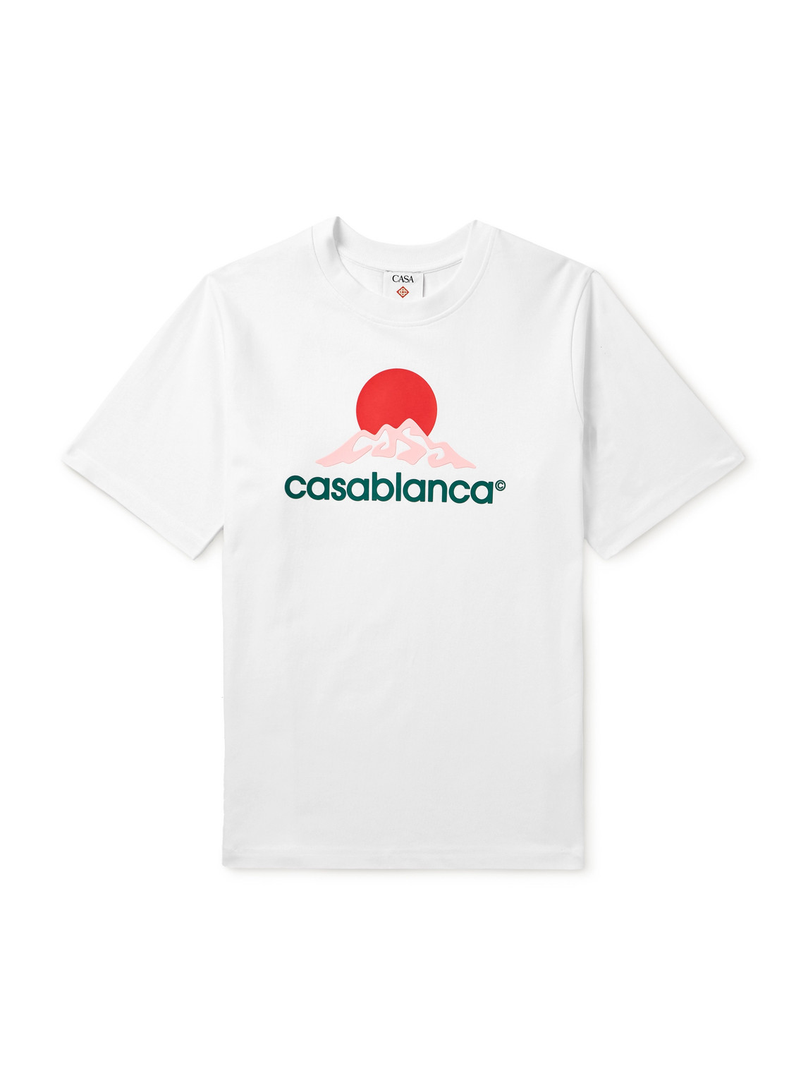Casablanca White Crewneck T-shirt With Logo On The Front