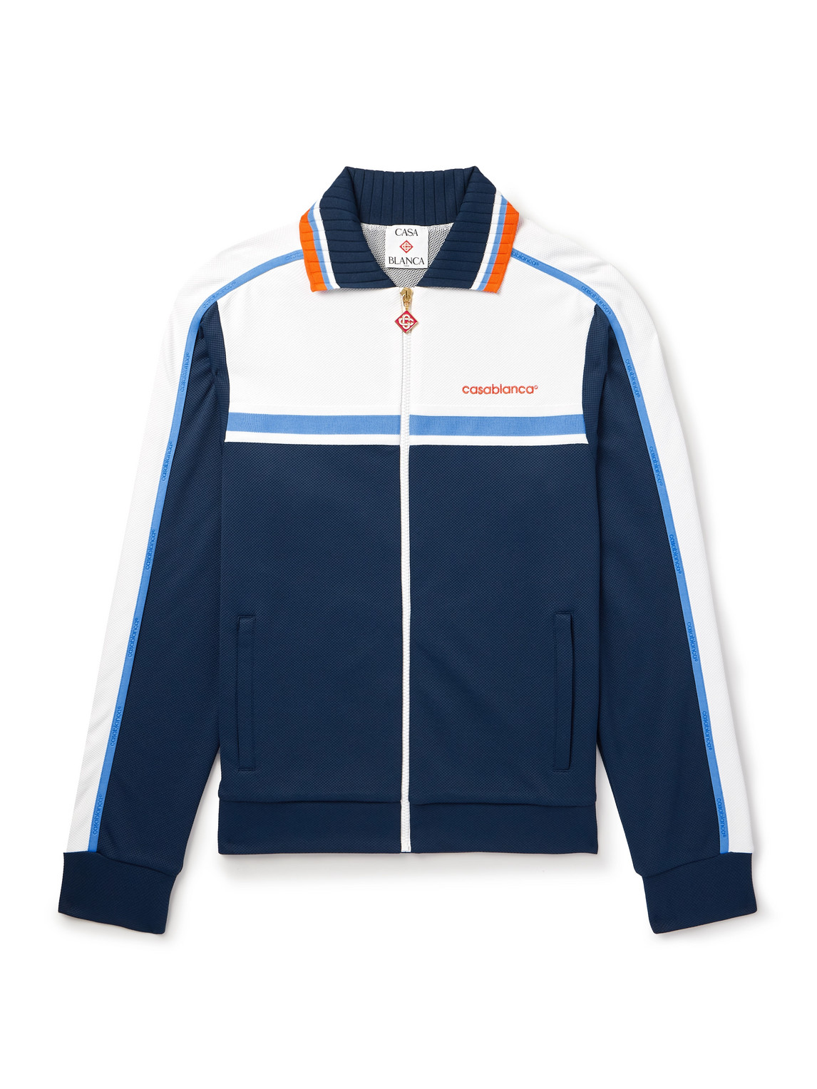 Casablanca Ribbed Collar Side Pockets Track Jacket In Multi