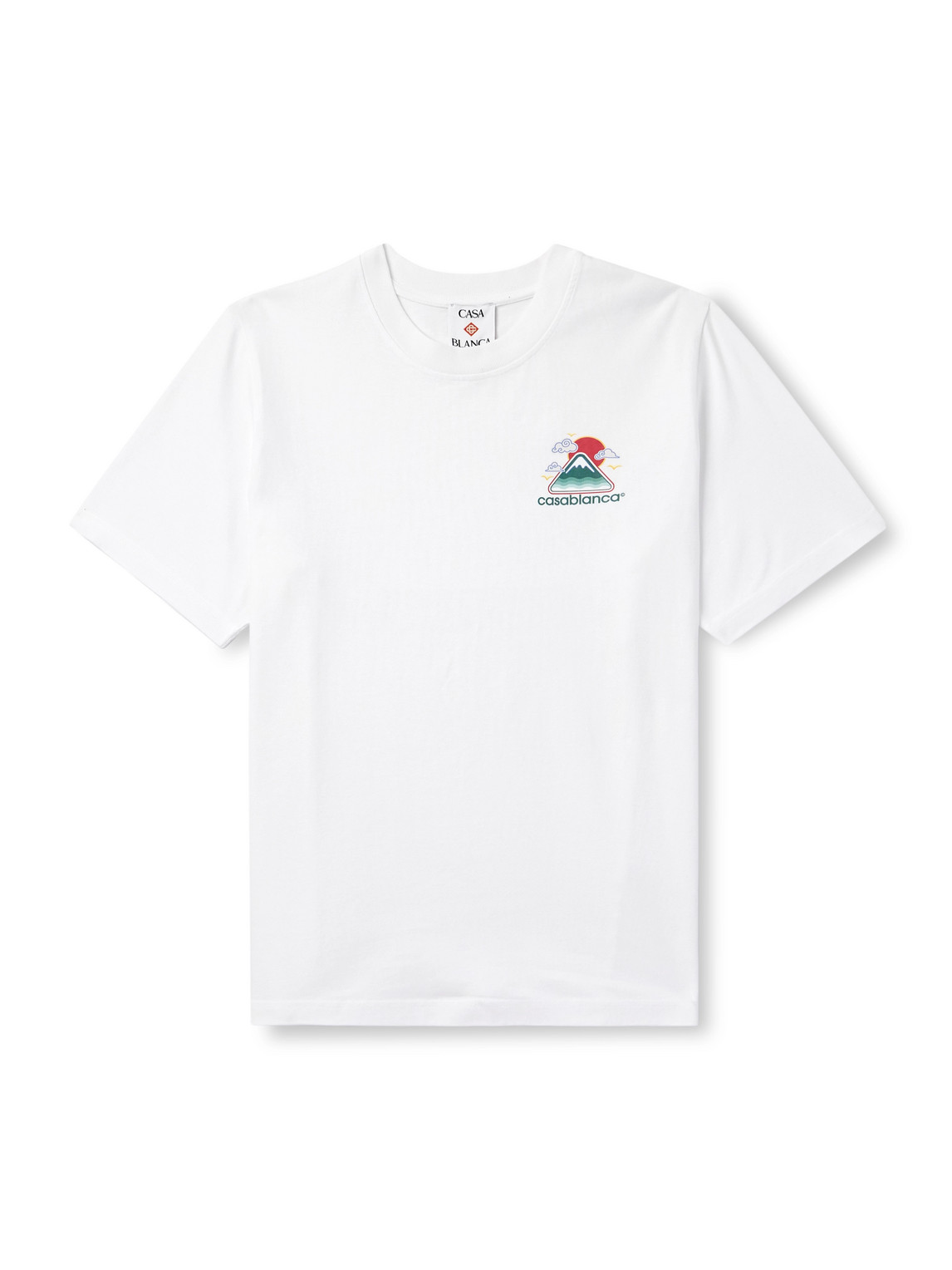 [CASABLANCA]Montagne ロゴオーガニックコットン Tシャツ CASABLANCA Montagne Logo-Appliquéd Organic Cotton-Jersey T